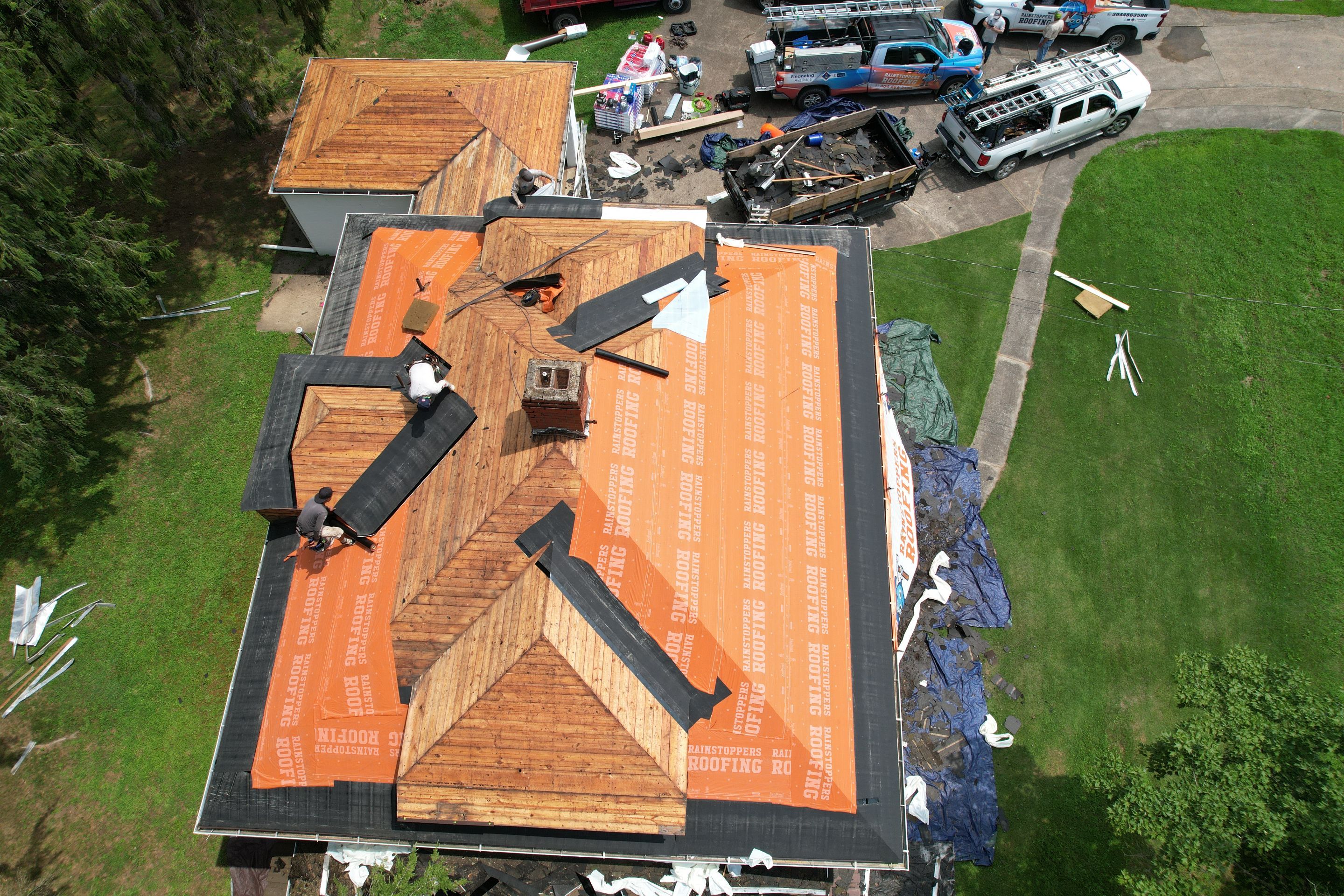 Residential Roofing Installation using GAF TImberline HDZ Hickory by Rainstoppers Roofing