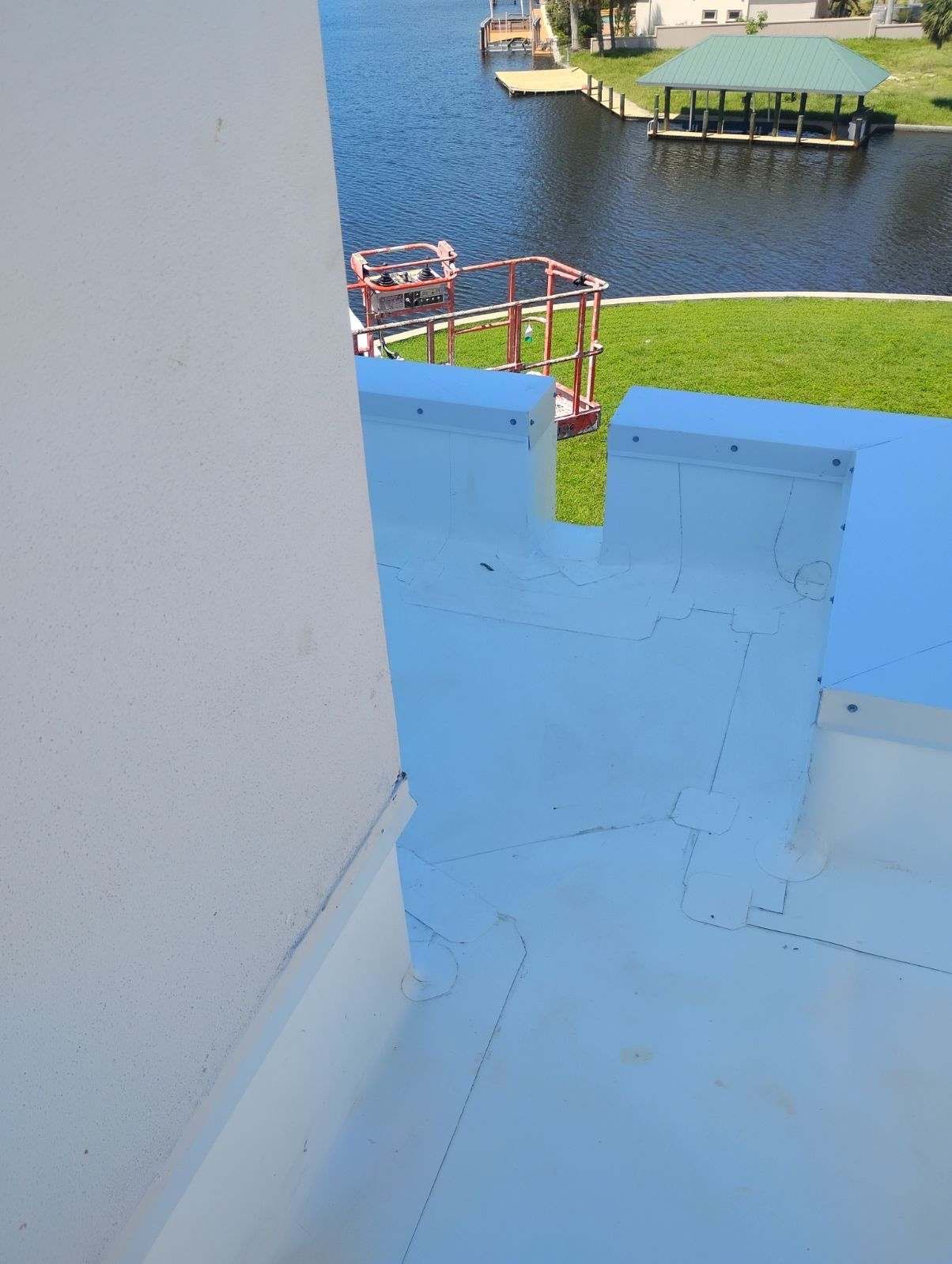 Residential Install of Flat TPO by International Roofing