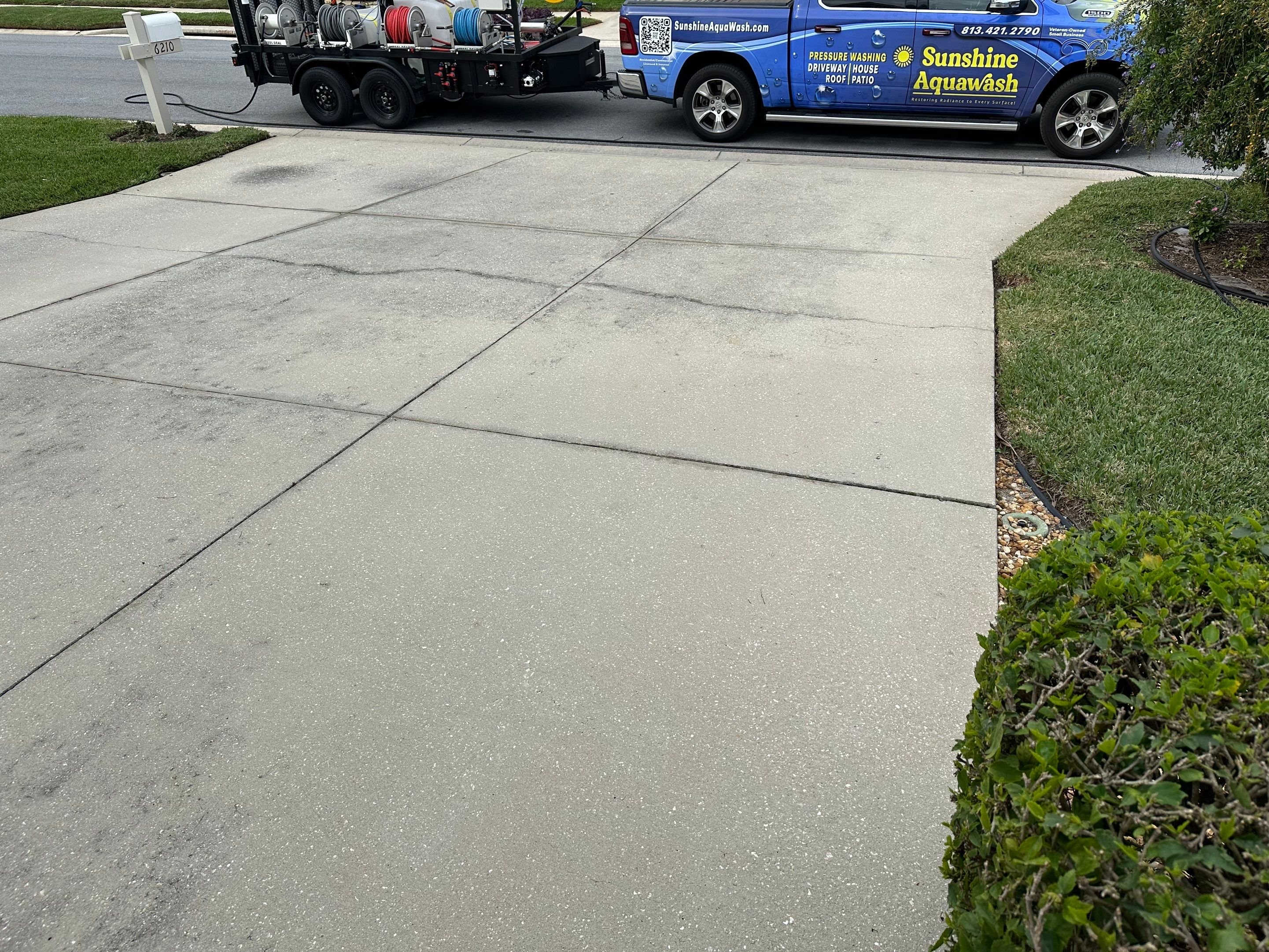 Concrete Driveway, Entryway & Street Curbing Cleaning in Fairways at Imperial Lakes, Palmetto, FL | Sunshine AquaWash by Sunshine AquaWash