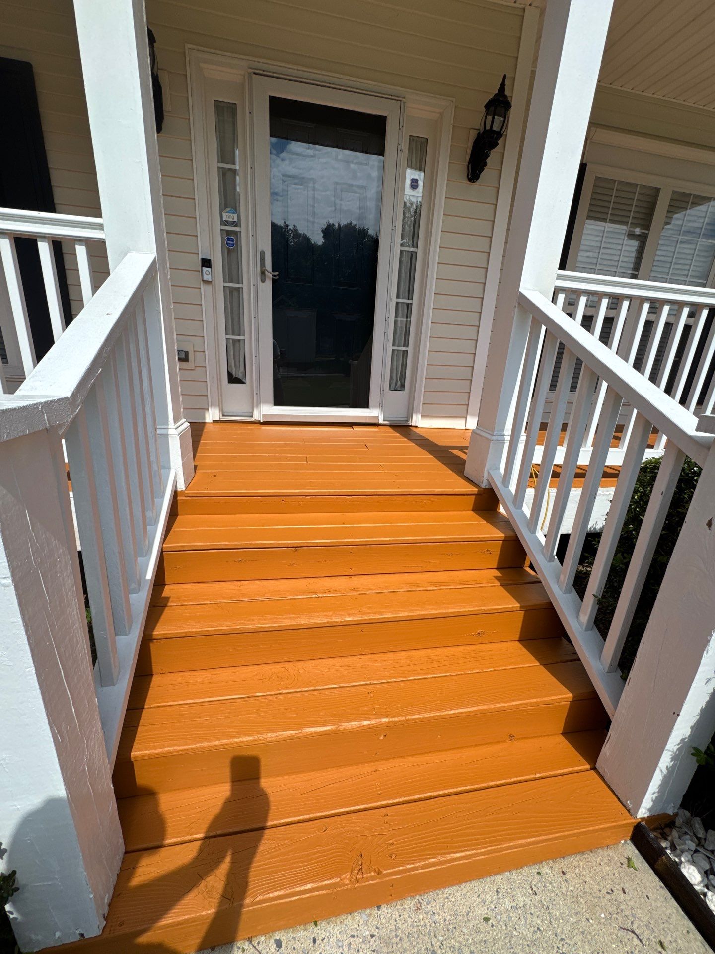 Multi-Level Deck and Front Porch Staining in Powder Springs by Swift Home Renovations