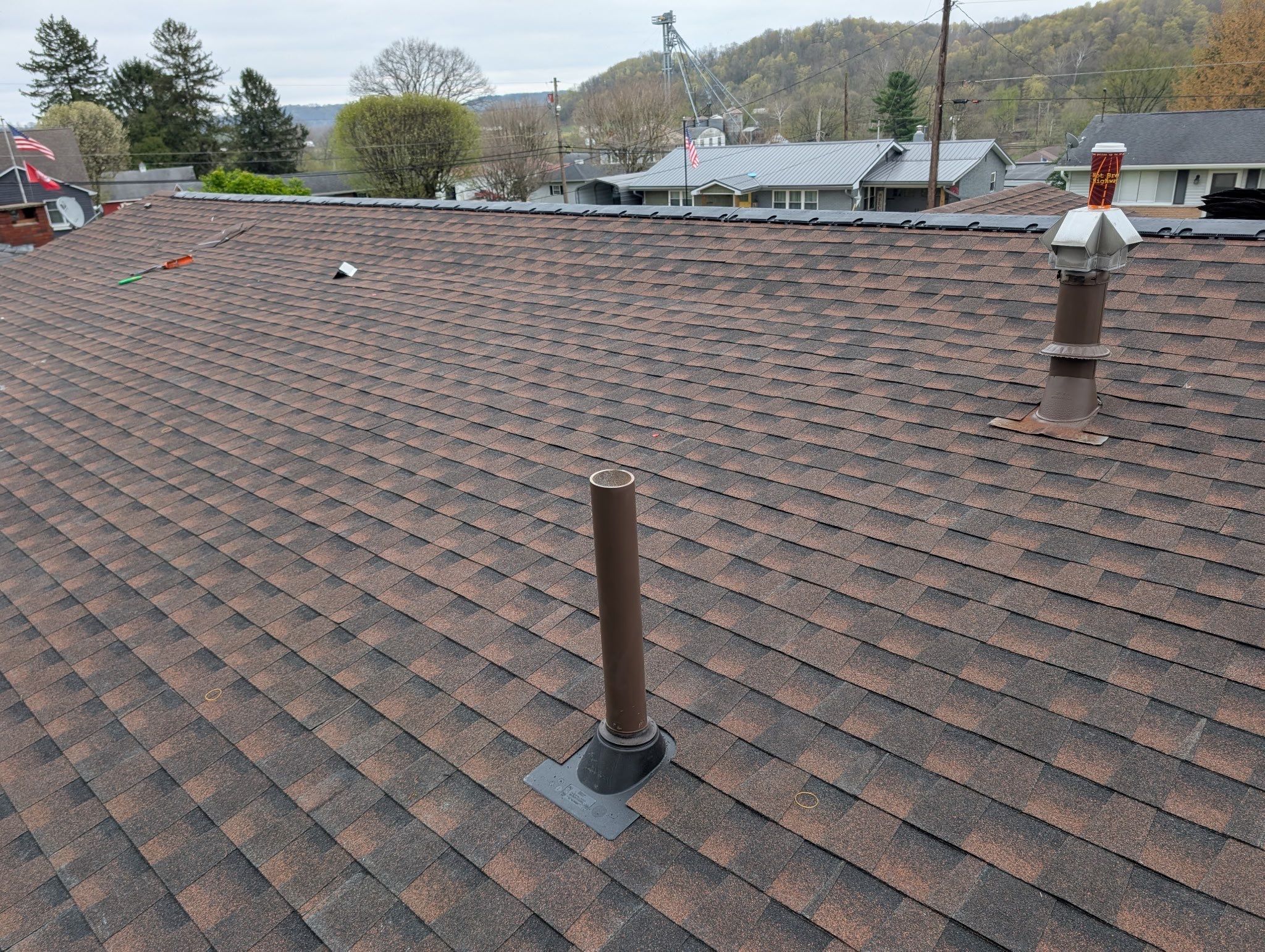 Residential Roofing Installation using GAF TImberline HDZ Hickory by Rainstoppers Roofing