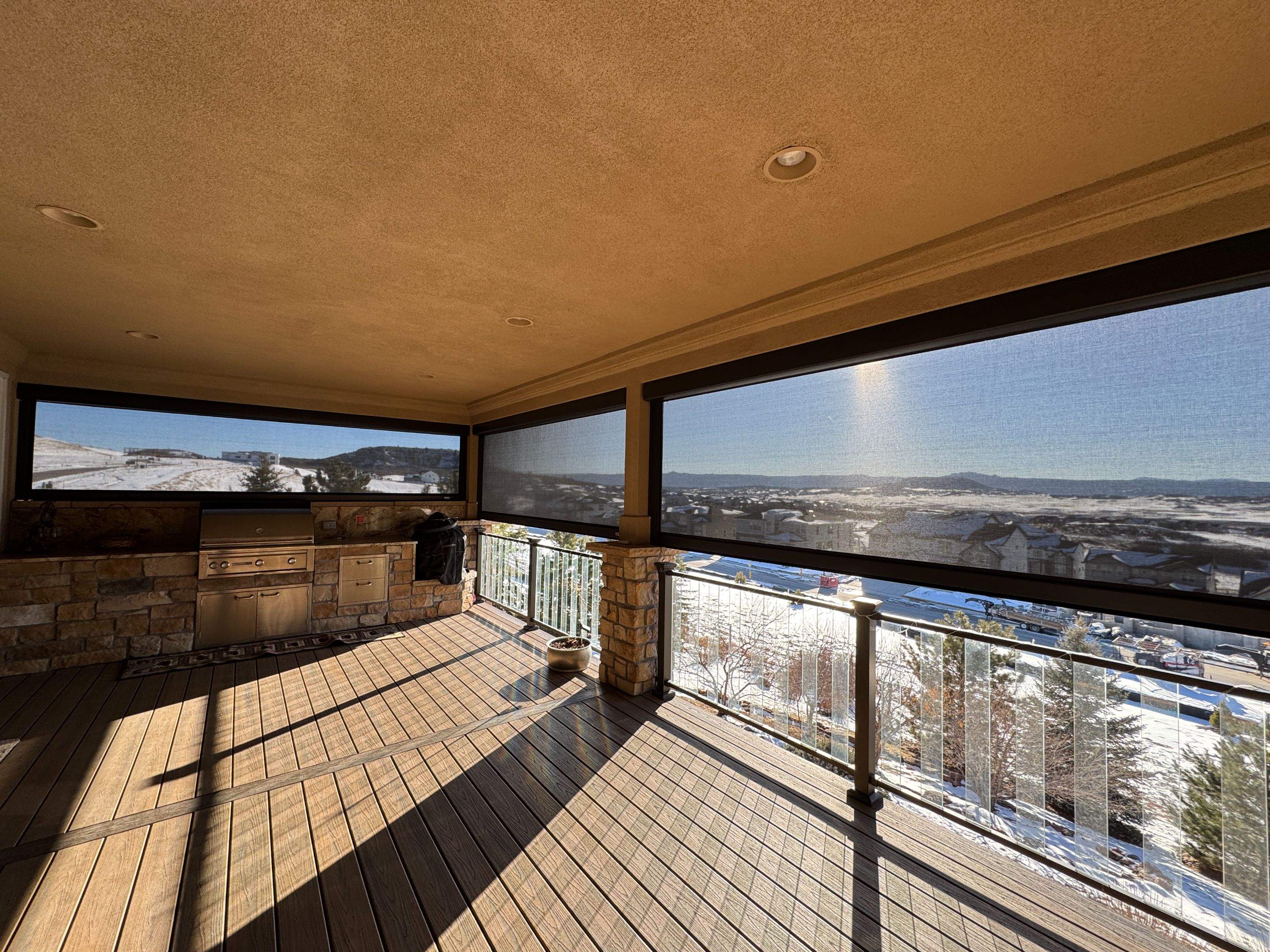 Motorized Screens using Progressive MagnaTrack Screens by Outdoor Solutions Colorado