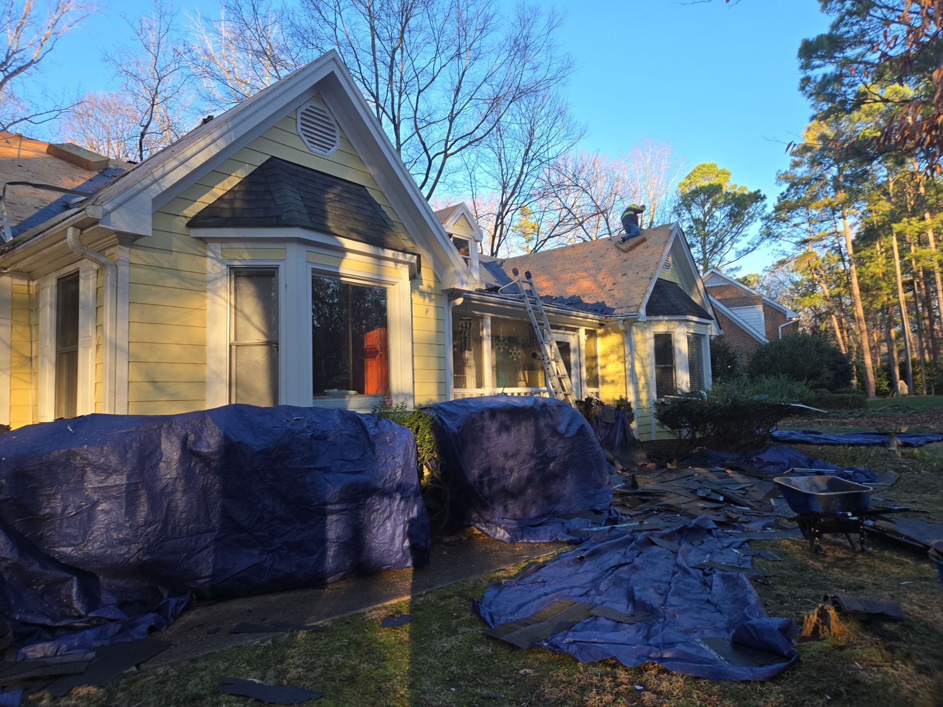 Residential Roof and Skylight Replacement in Wake Forest, North Carolina by Five Oaks Roofing Plus