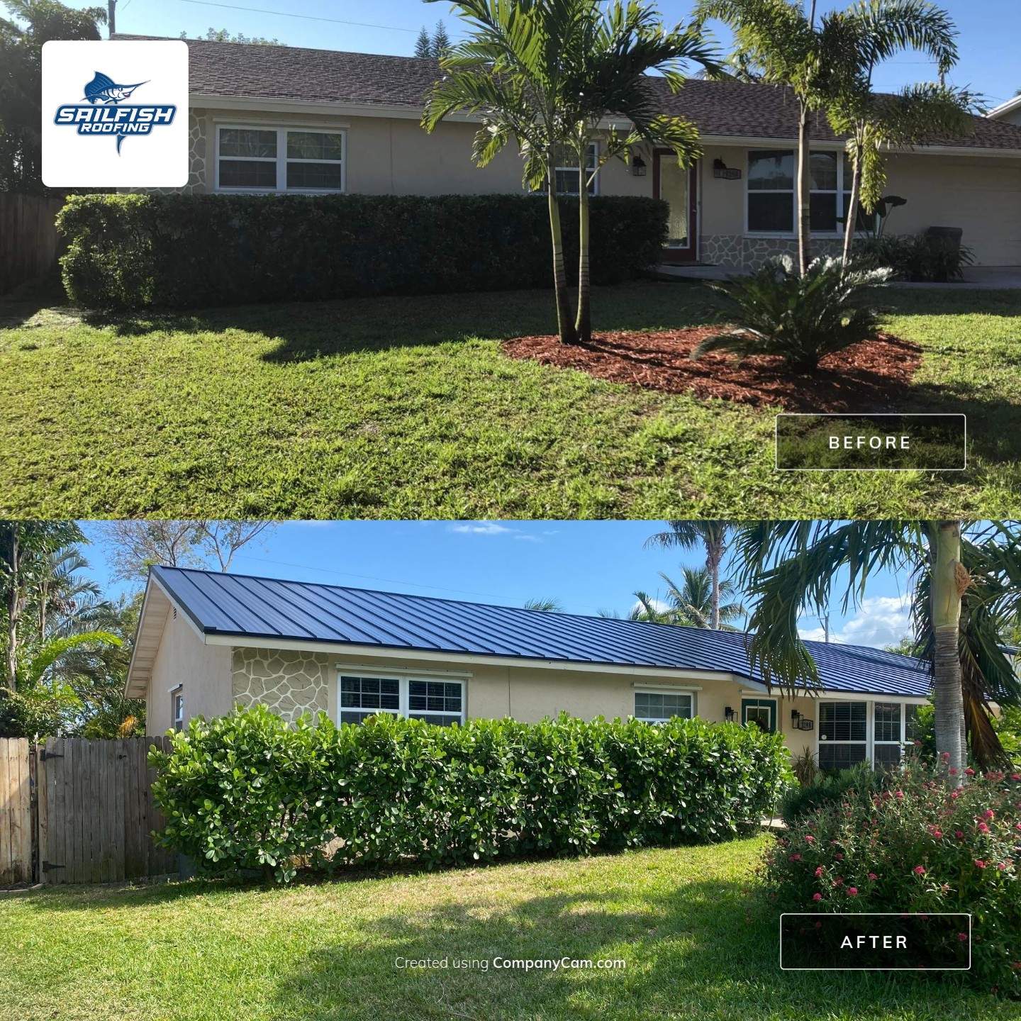 Kynar (Color Coated) Standing Seam Metal Roof Replacement by Sailfish Roofing