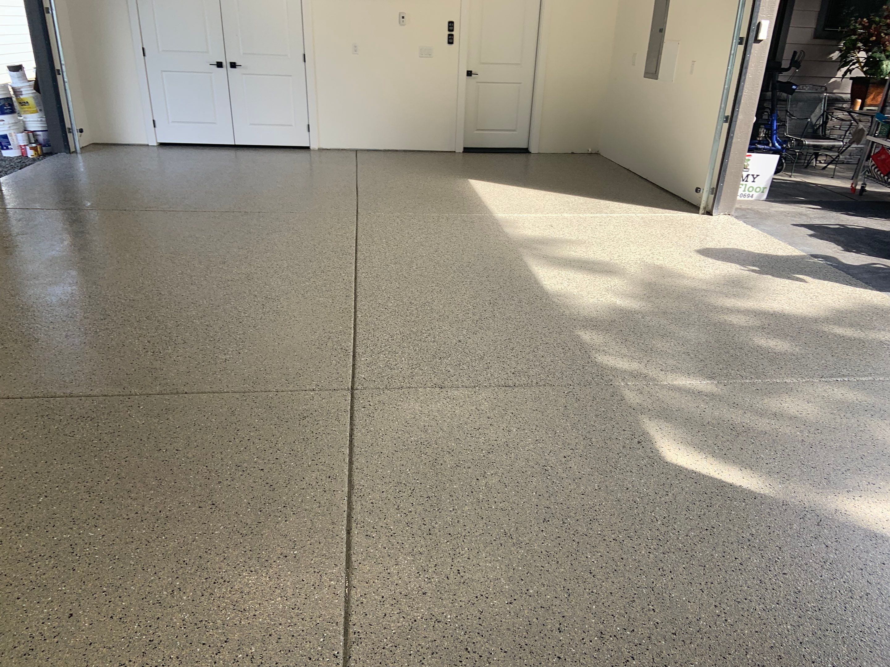 Garage Transformation using Mediterranean Colorway by Croc Coatings, LLC