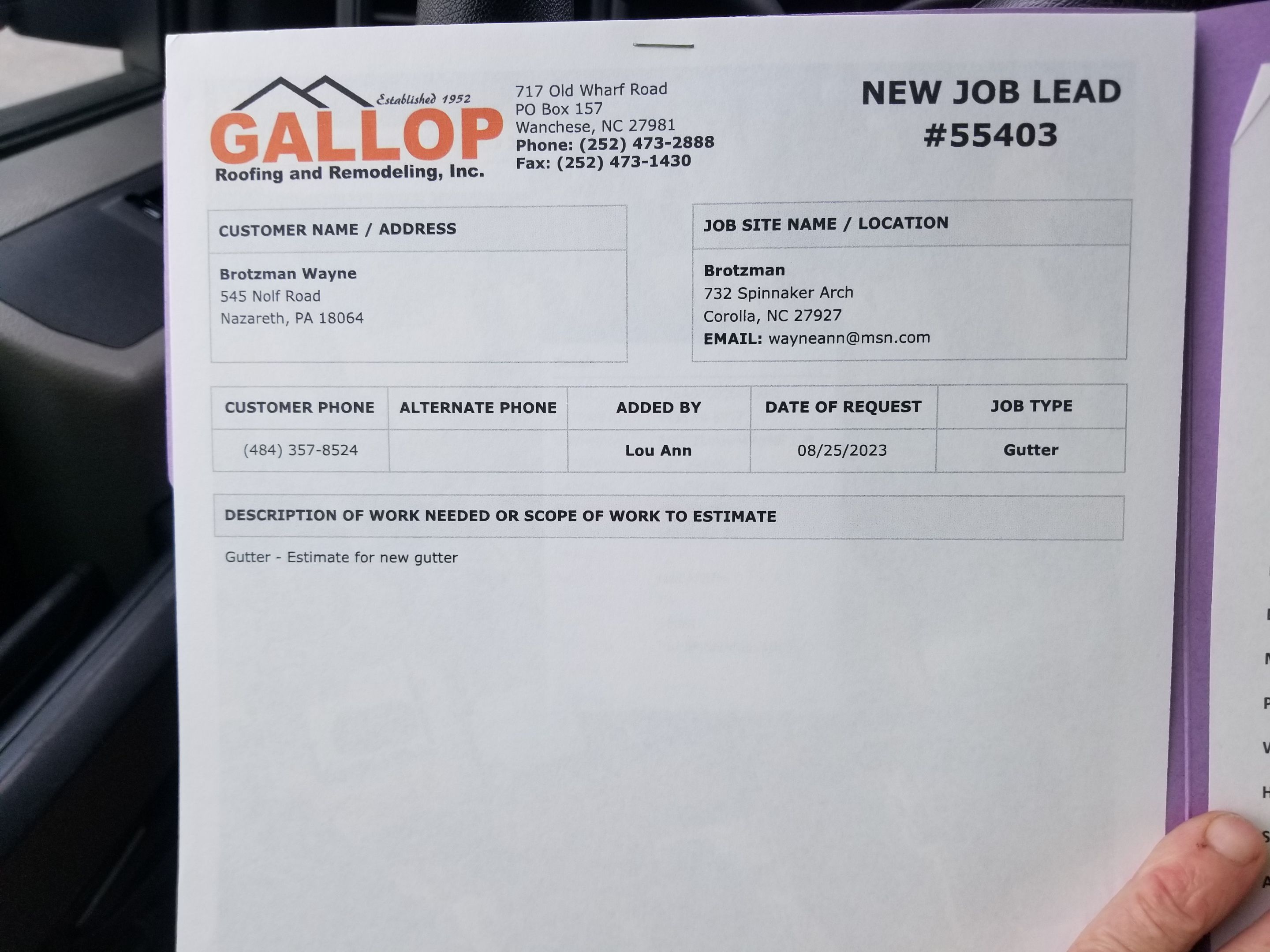 Brotzman - Gutter 732 Spinnaker Arch • Corolla, NC 27927 by Gallop Roofing & Remodeling, Inc.