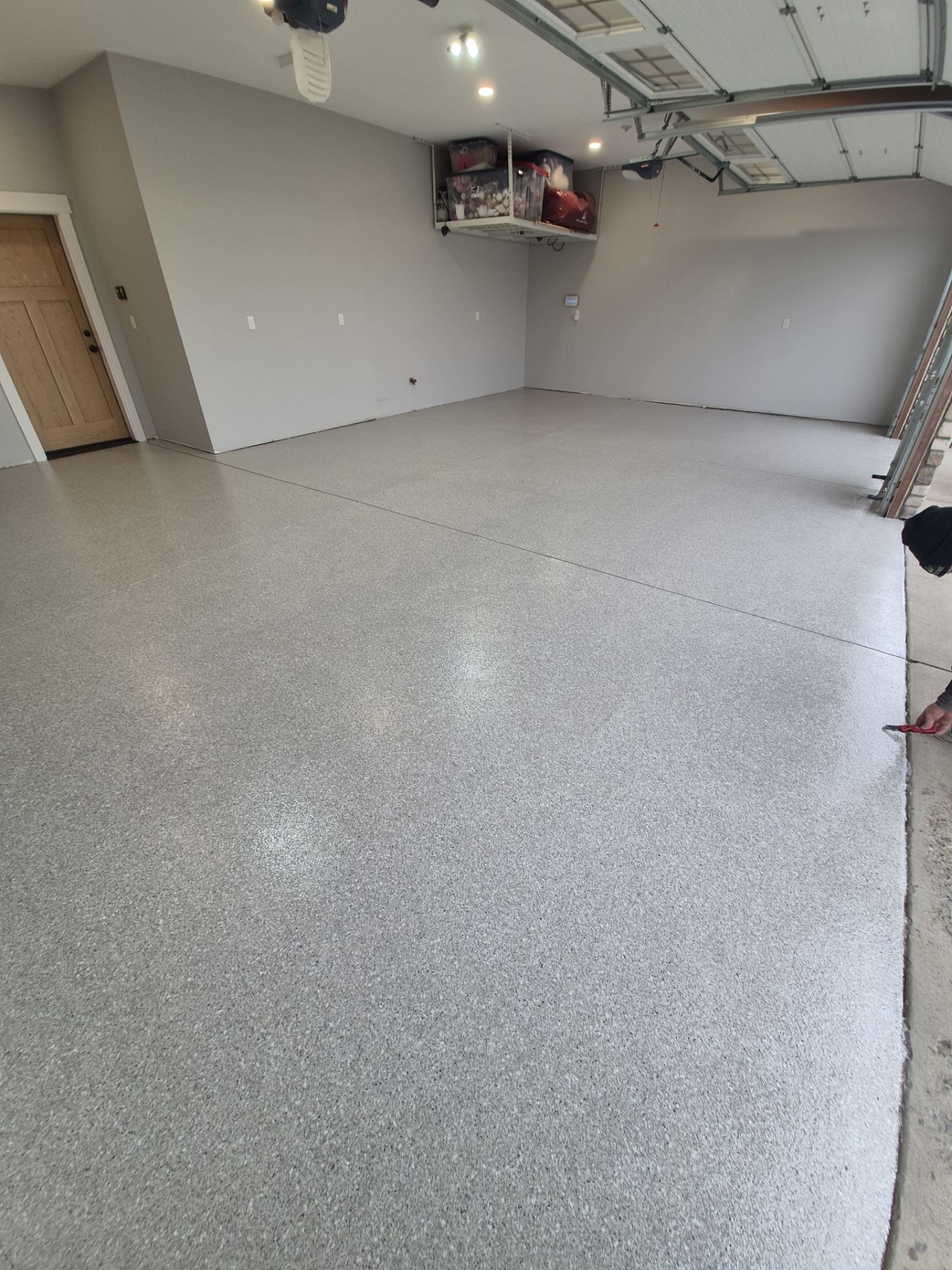 Walla Walla Garage Floor Transformation Using Limestone Hybrid Coating by Croc Coatings, LLC