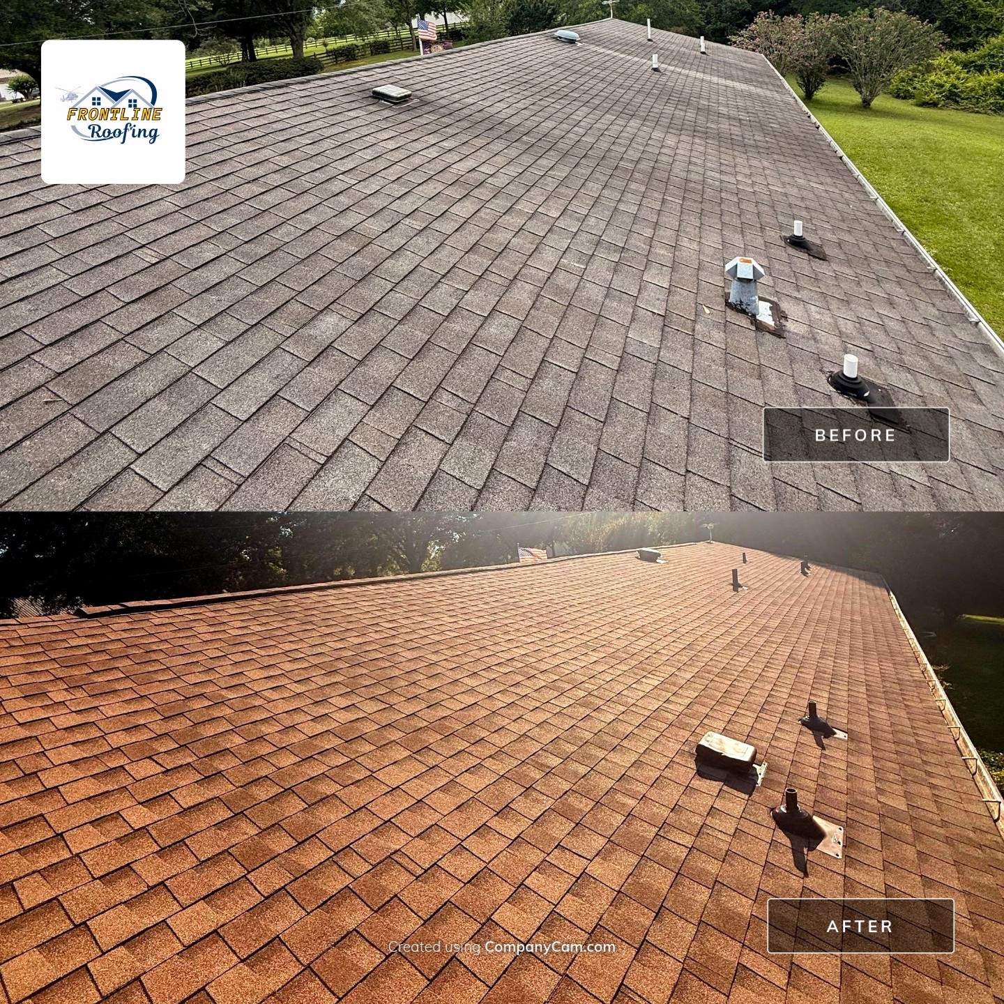 GAF HDZ Barkwood Shingle Roof Replacement - Poplarville, MS by Frontline Roofing