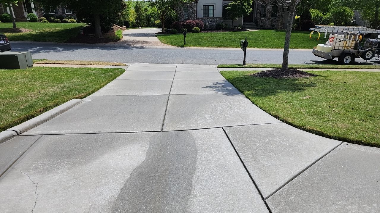 concrete Clean using cleaner by G&H Home Tech Pros LLC