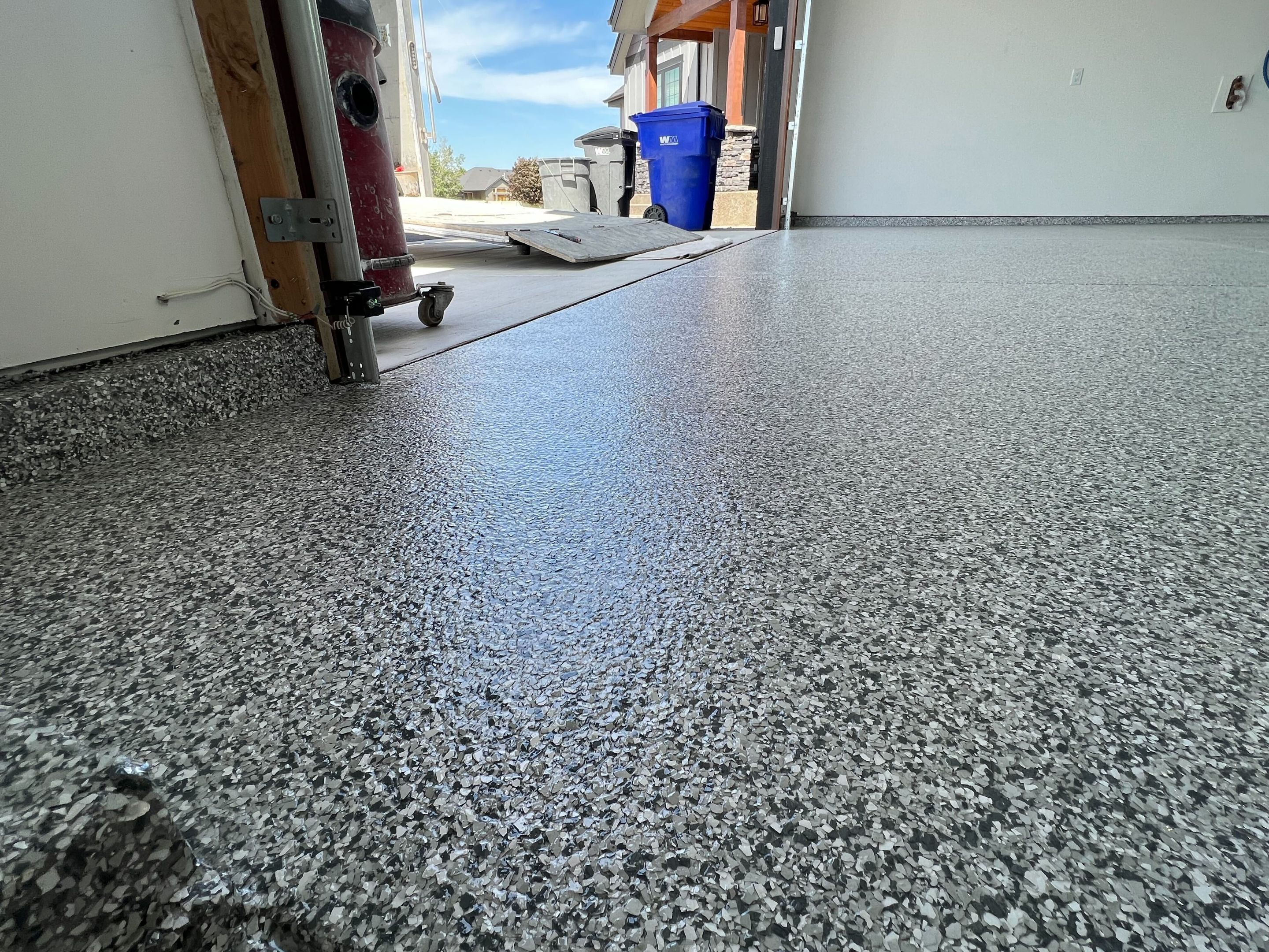 Garage Transformation using Slate Stone by Croc Coatings, LLC