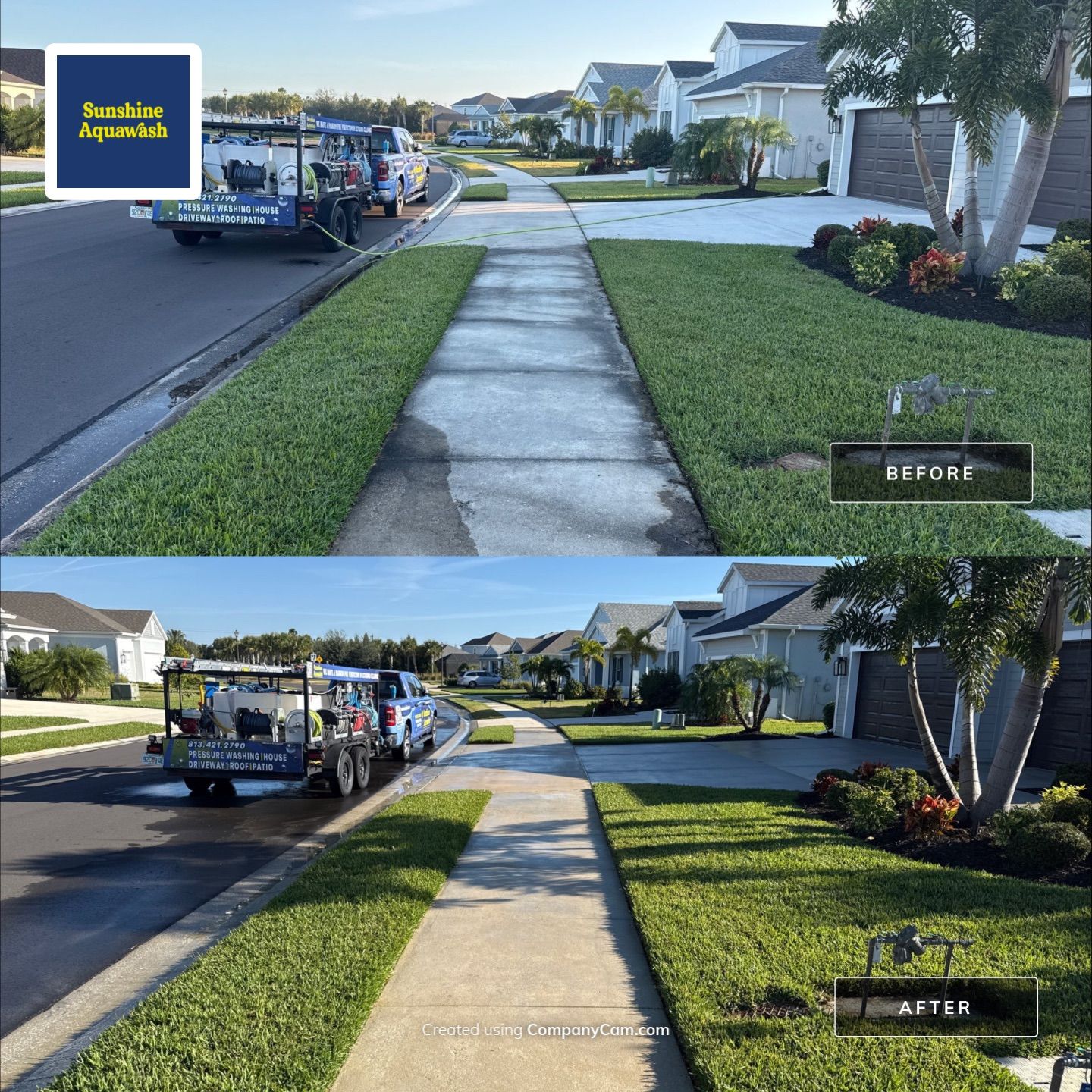 Concrete Driveway & Sidewalk Cleaning — Canoe Creek Community, Parrish, FL by Sunshine AquaWash