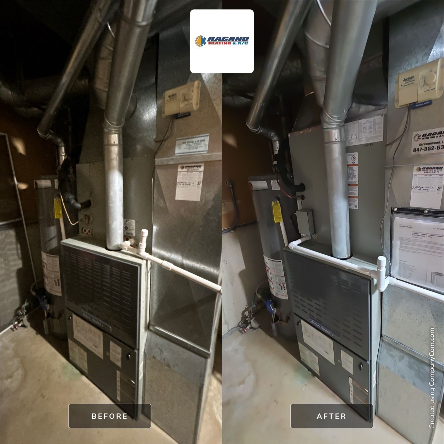 A/C Replacement Project in Hoffman Estates by Ragano Heating & Air Conditioning Inc