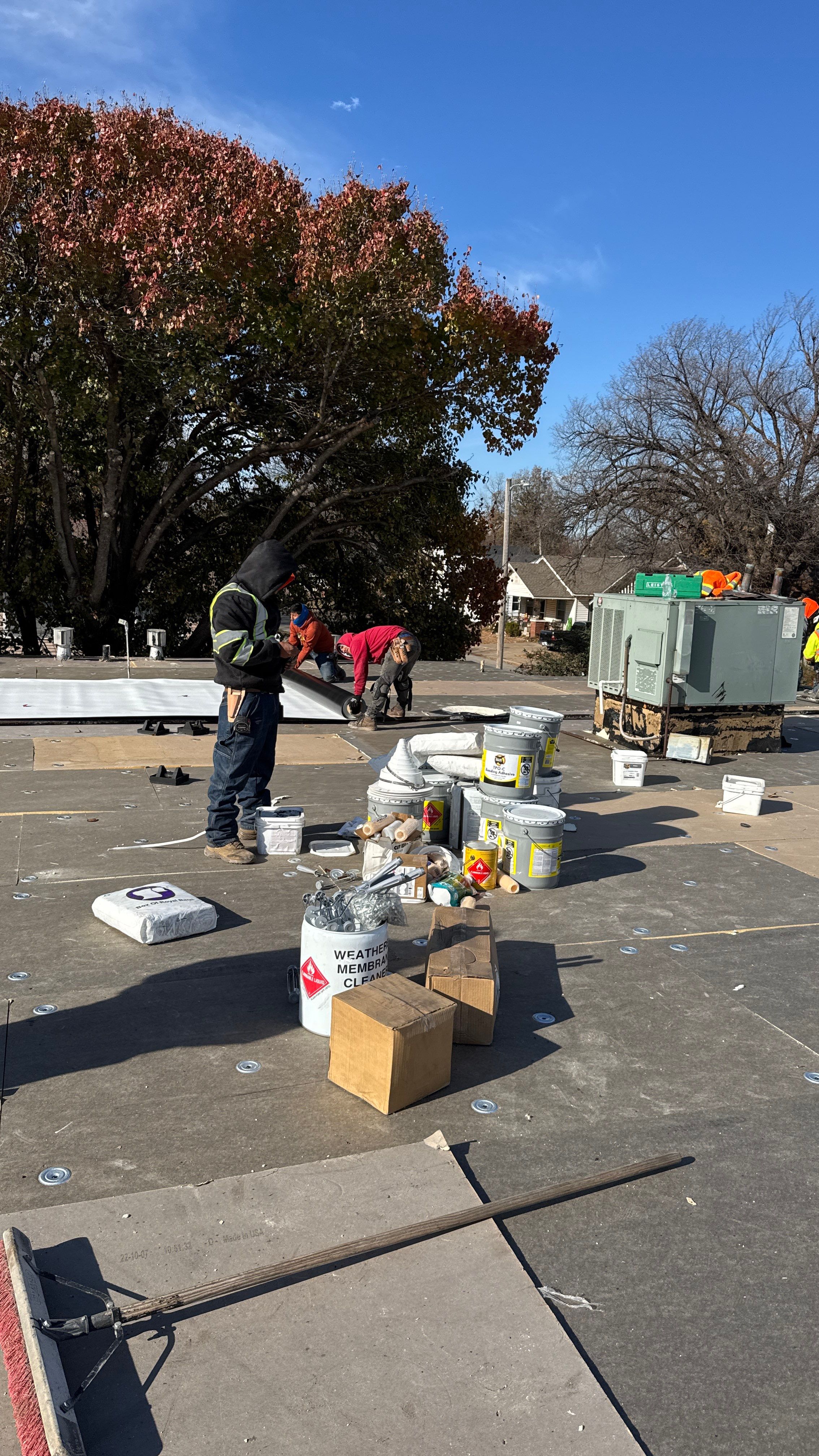Commercial Roofing Installation using Mule-Hide by Frontline Roofing and Construction