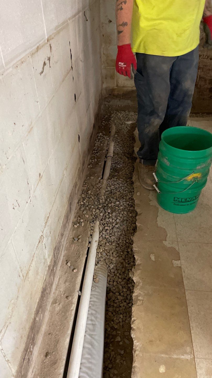 Interior Drain Tile Installation in Columbia Heights, MN by Waterproofing Northeast