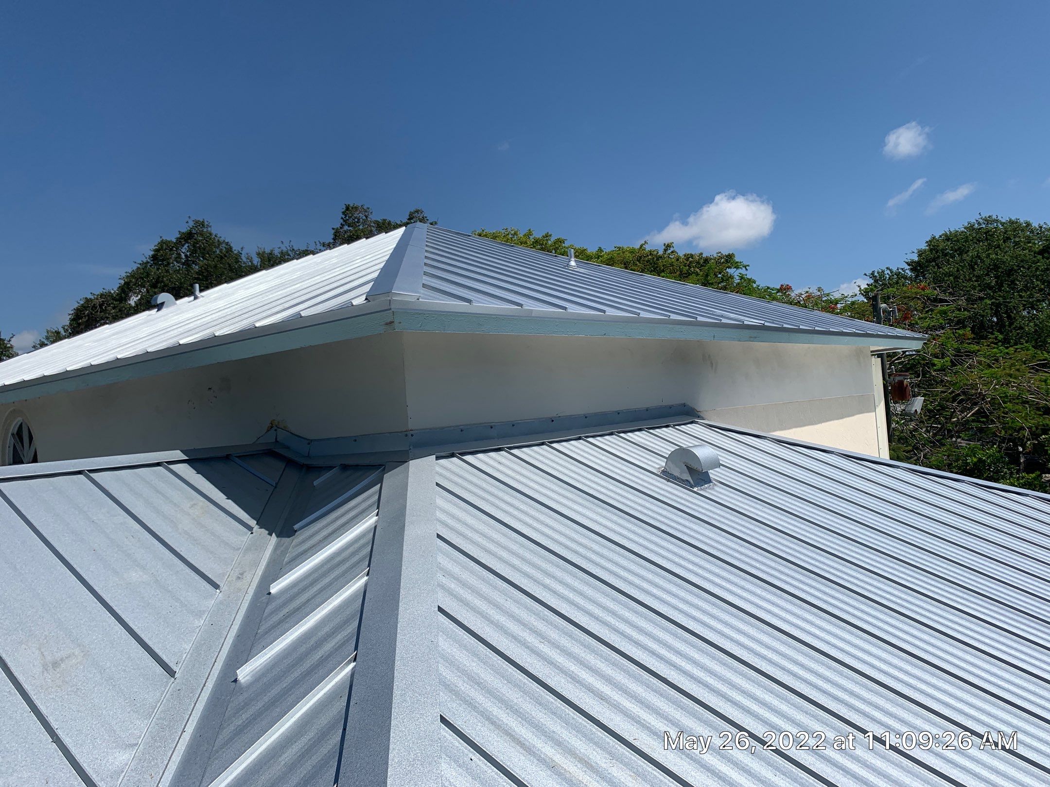Residential Roofing Installation using 1" Nail strip metal roof by BLUES BROTHERS ROOFING