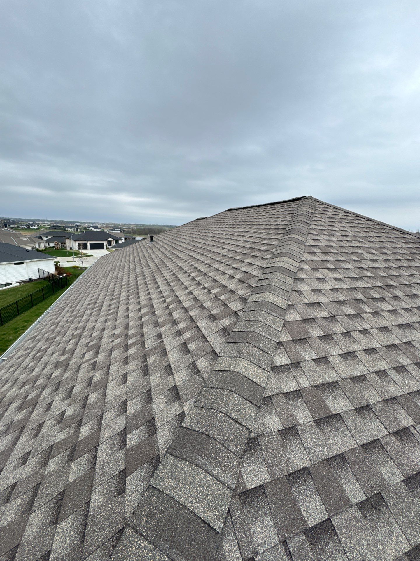 Residential Roof Restoration and Interior Ceiling Leak Repair in Omaha by Crows Roofing LLC