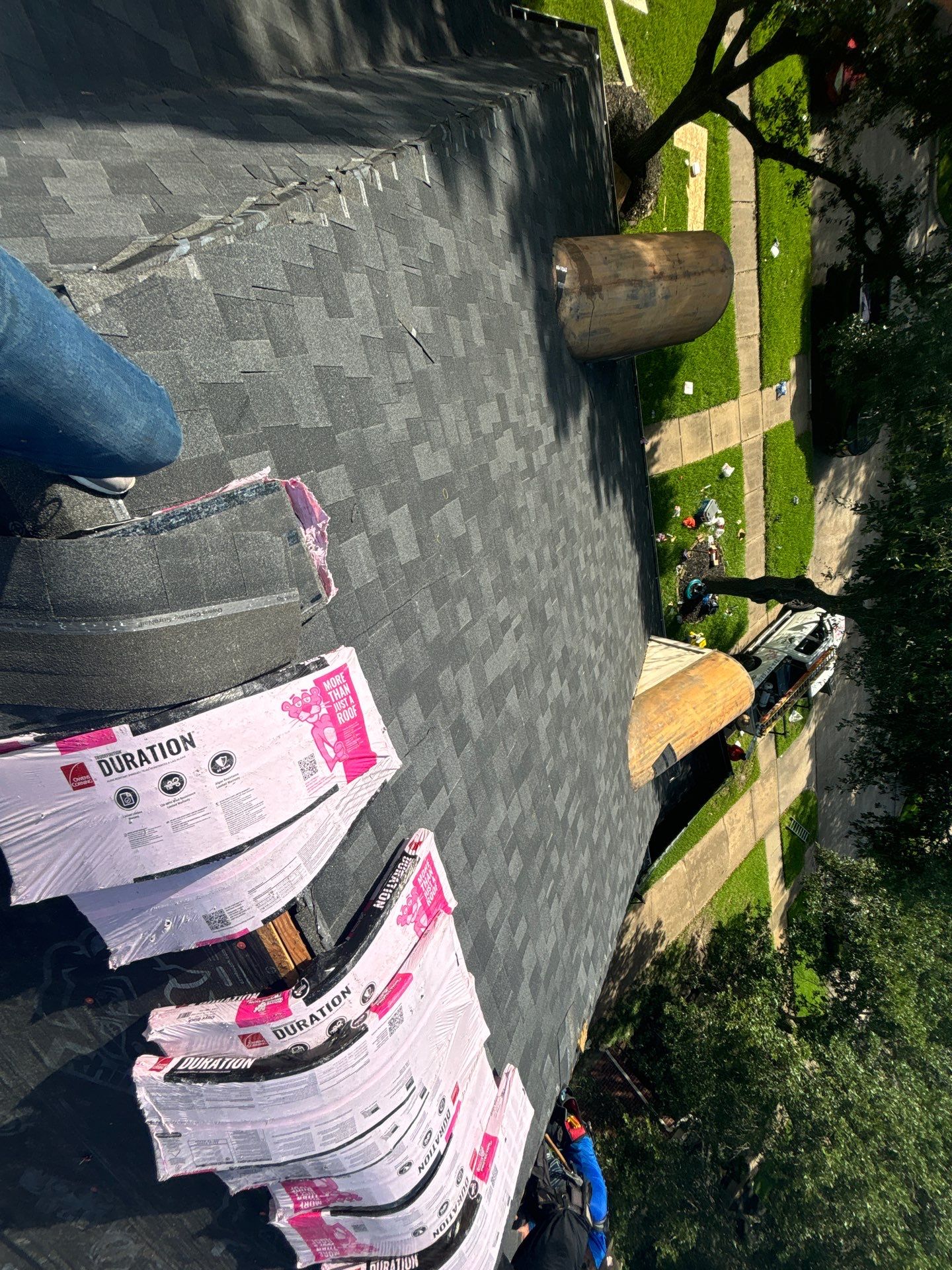 Residential Roofing Installation using Owen's Corning Duration (Lifetime) Shingles by Roof Repair Company