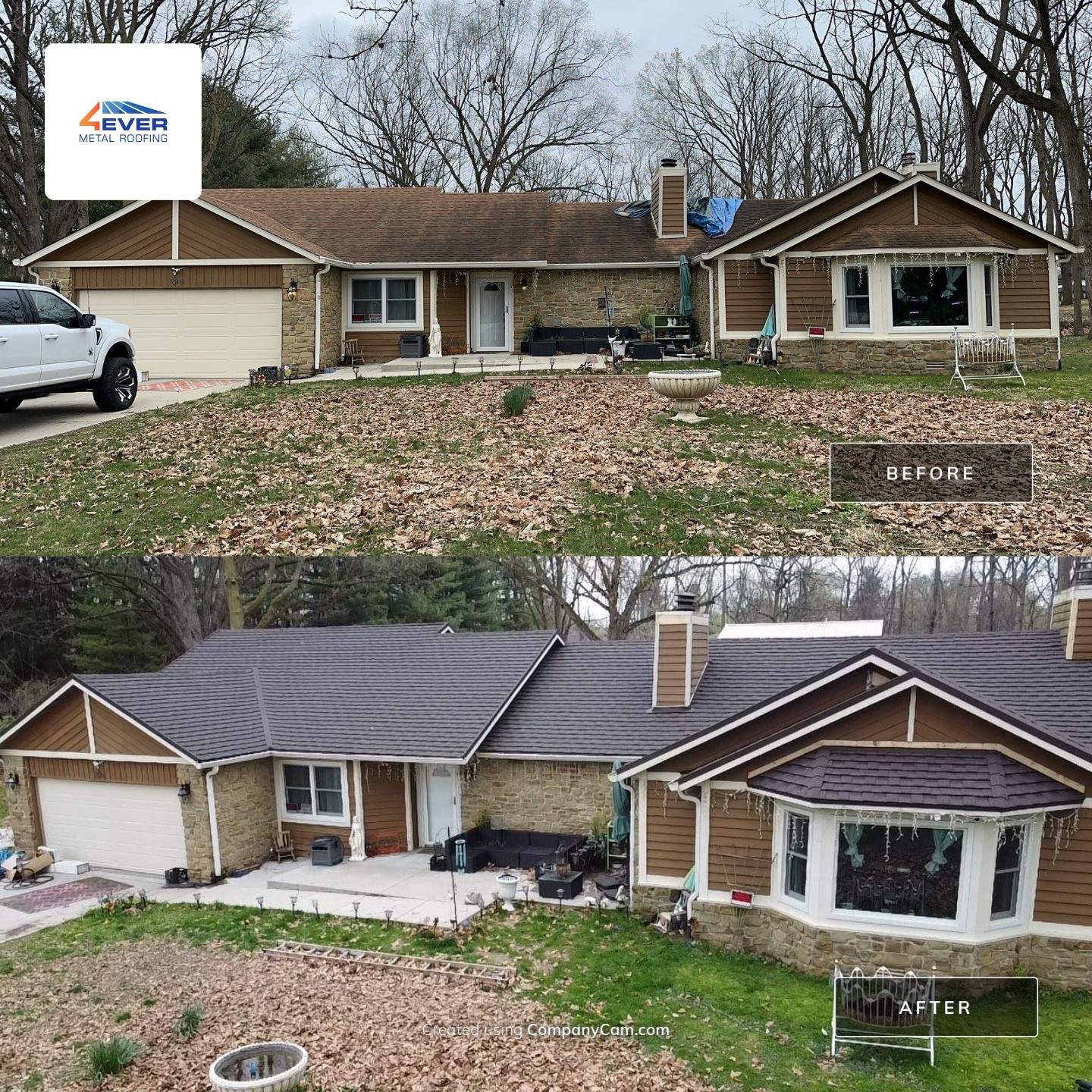 Stone Coated Metal Shingle Roof Replacement – Indianapolis, IN by 4Ever Metal Roofing