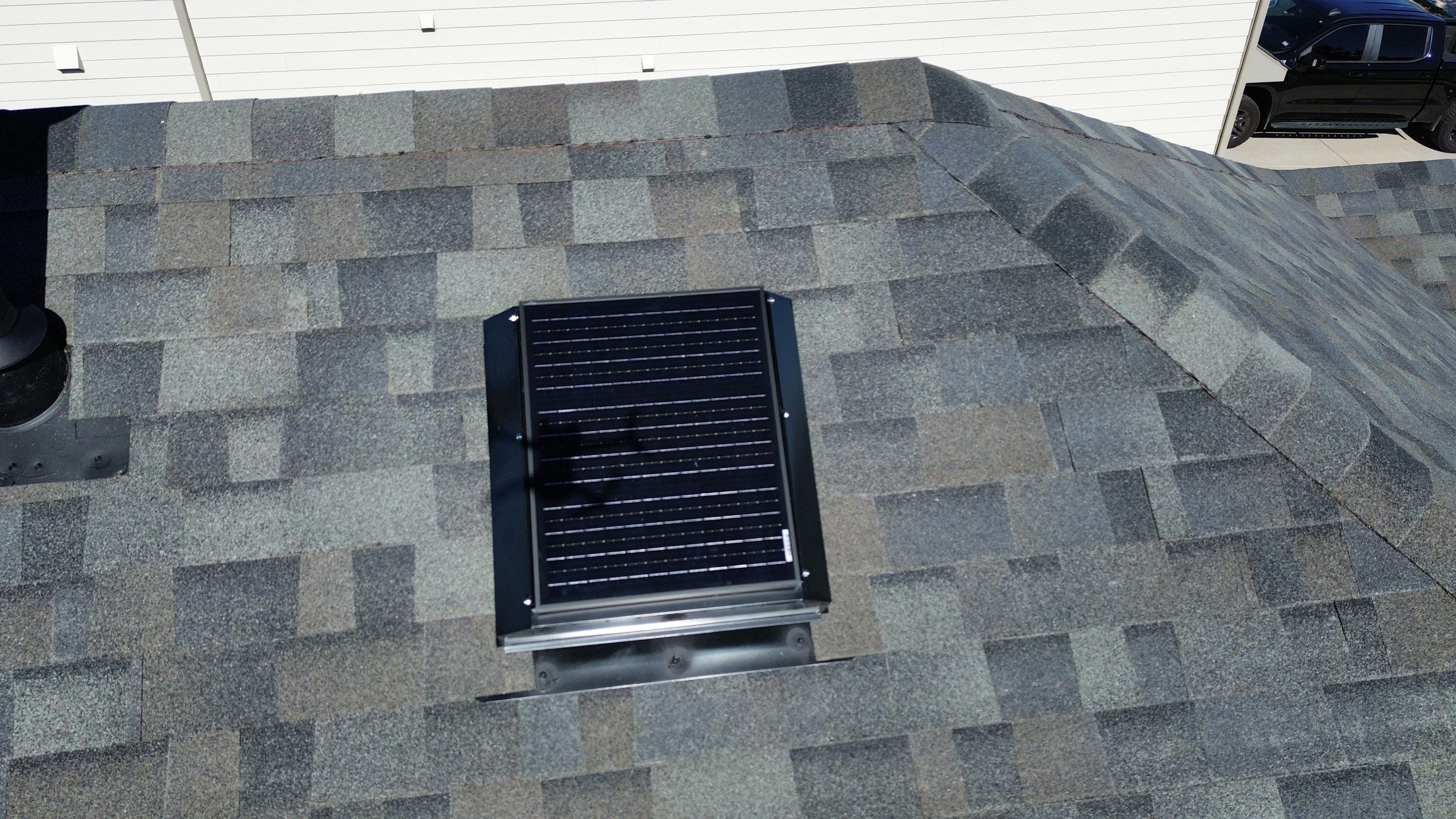 Malarkey Vista AR – Storm Grey Roof + Solar Attic Fan | Leander, TX Installation by Kstylez Roofing & Construction
