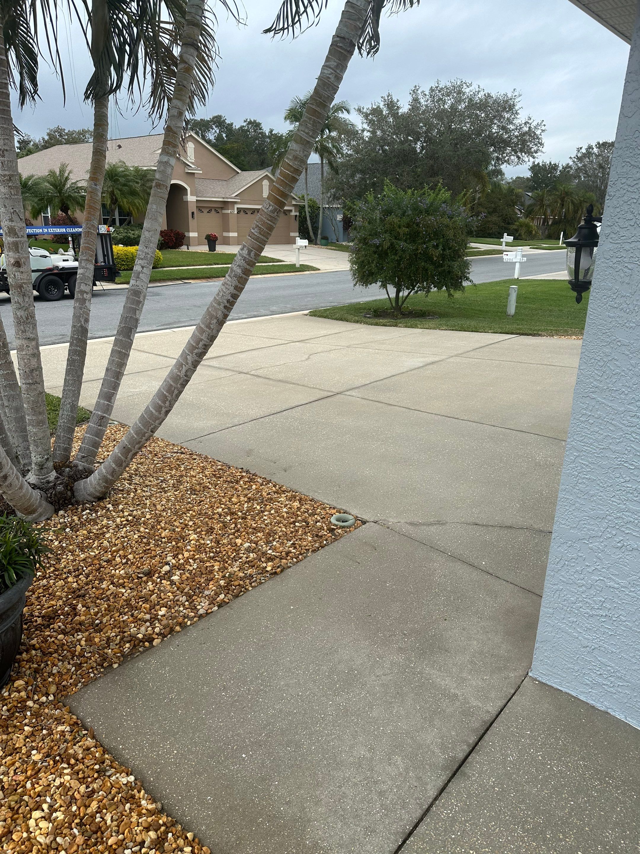 Concrete Driveway, Entryway & Street Curbing Cleaning in Fairways at Imperial Lakes, Palmetto, FL | Sunshine AquaWash by Sunshine AquaWash