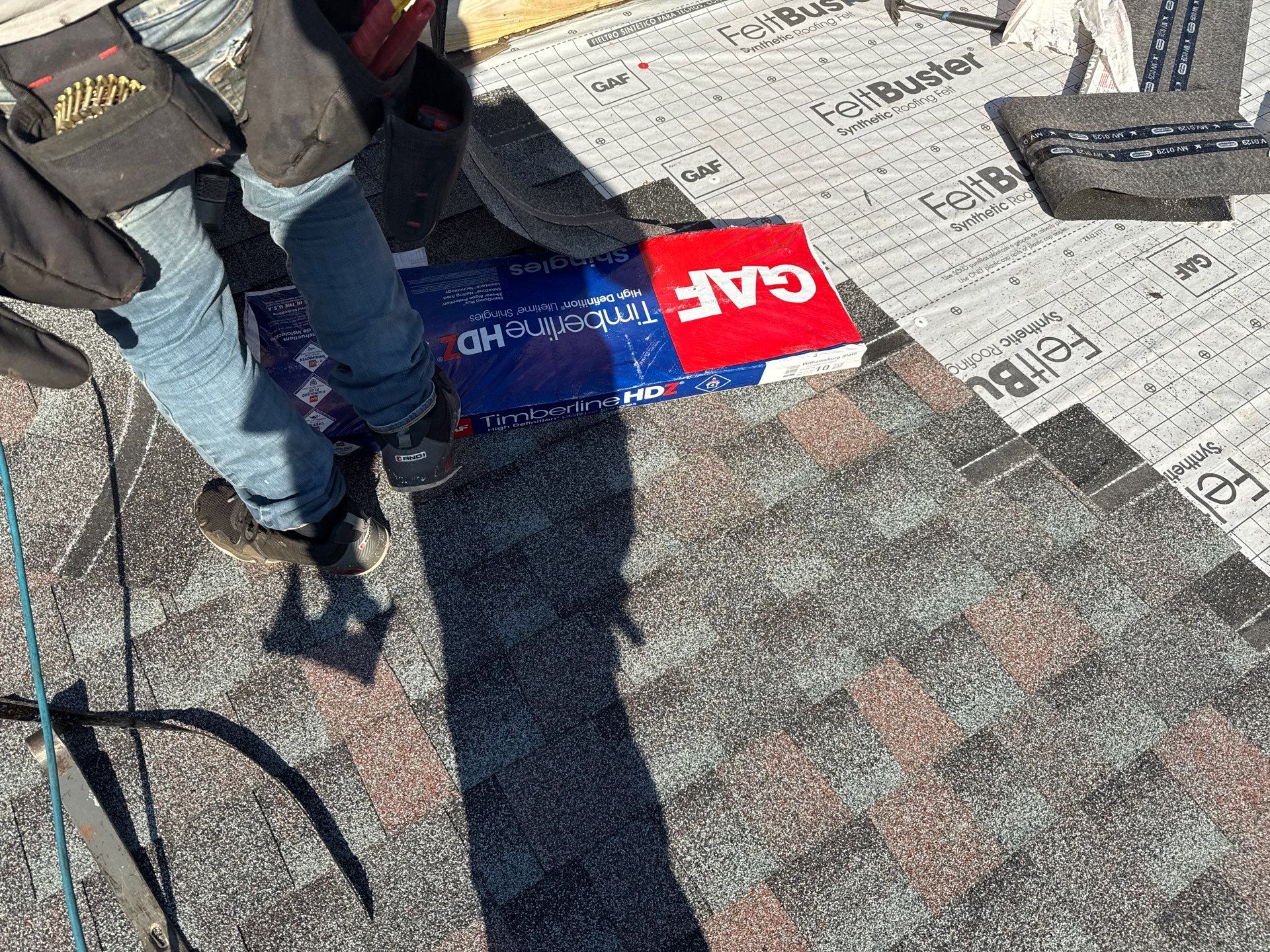 Residential Roofing Installation using Timberline HDZ Shingles - Williamsburg Slate by RoofX 