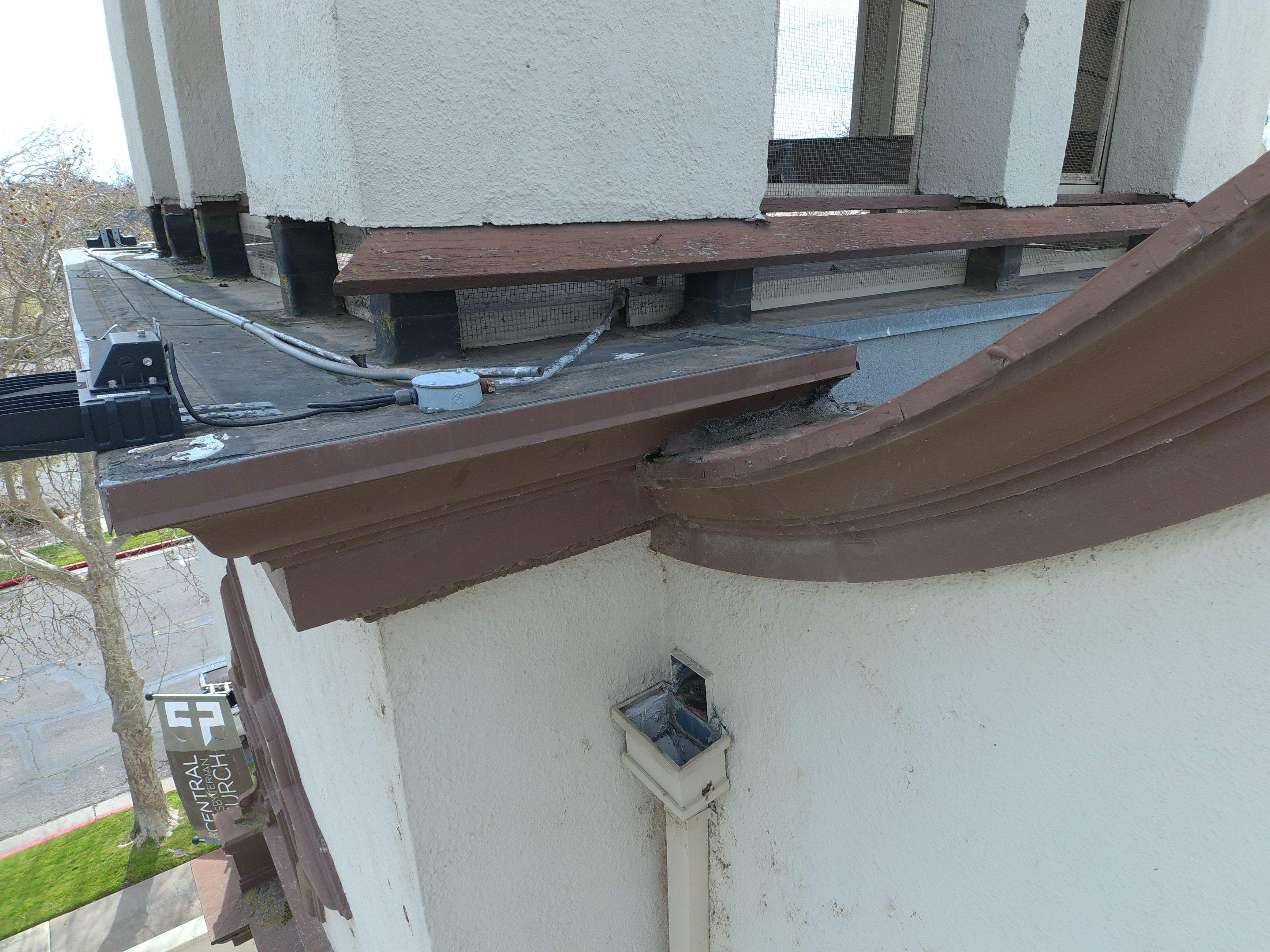  Presbyterian Church repairs to entrance architecture by Straight Edge Roofing Inc