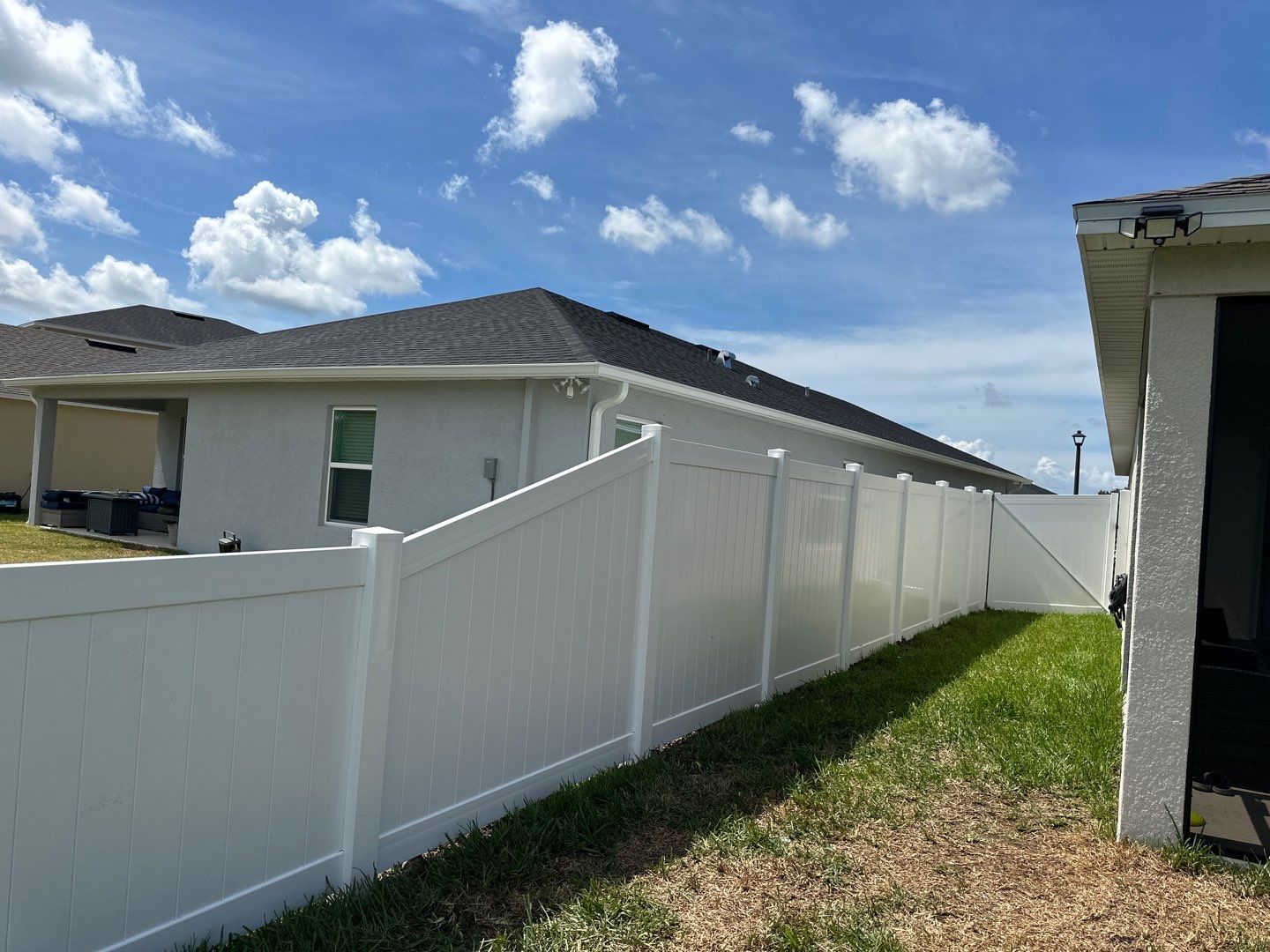 Vinyl Fence Installation using White Vinyl Privacy and 3 Rail Aluminum Fence  by Asap fence and gates, LLC