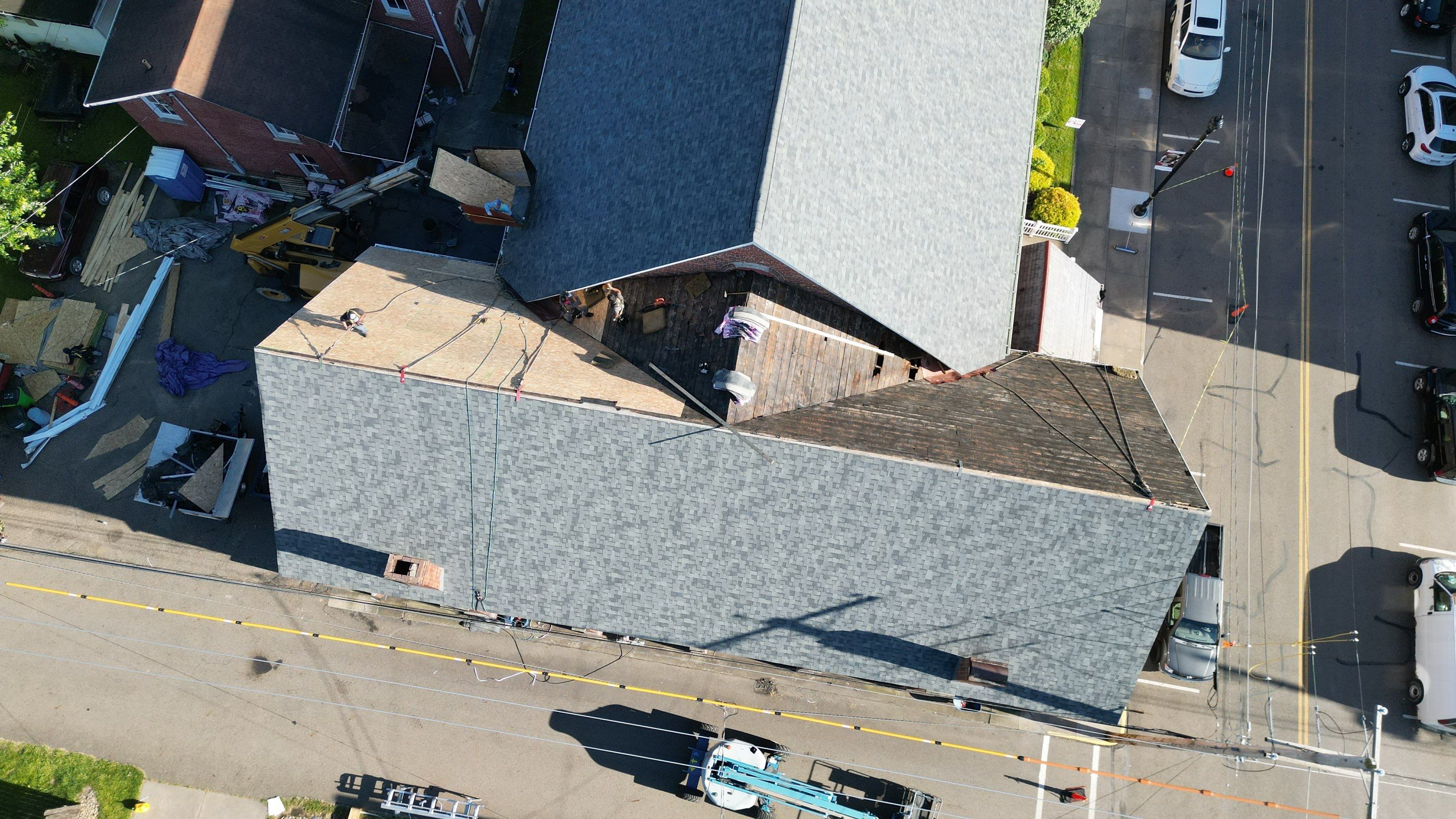 Commercial Roofing Installation using Duration Series Shingles - Estate Gray by RoofX 