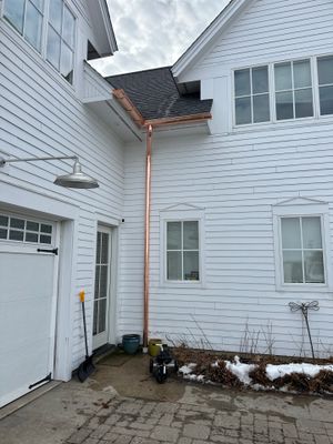 Copper Gutter and Downspout Installation in Suttons Bay