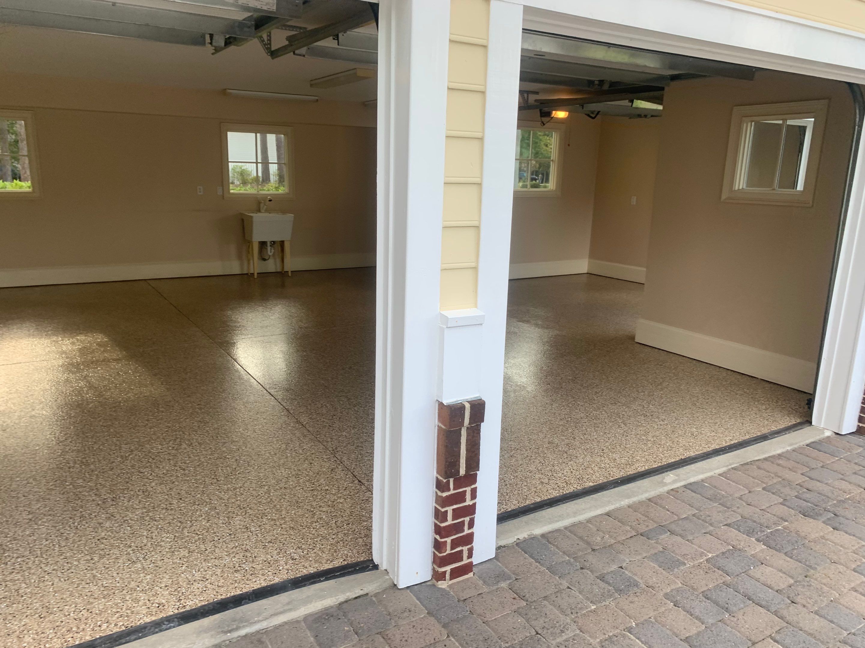 Garage TransFLOORmation using Sandstone by Innovative Concrete Coatings 