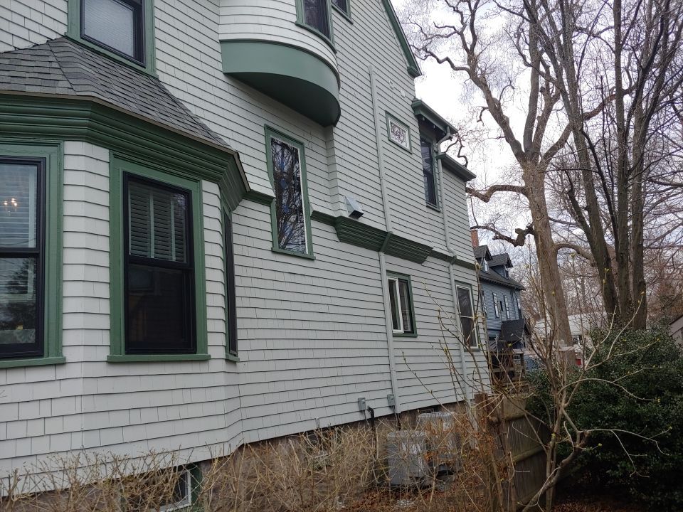 Gutter Installation using 4x5 FiberGlass Gutter with Moulding in Newton, MA by Gutter Pro Enterprises
