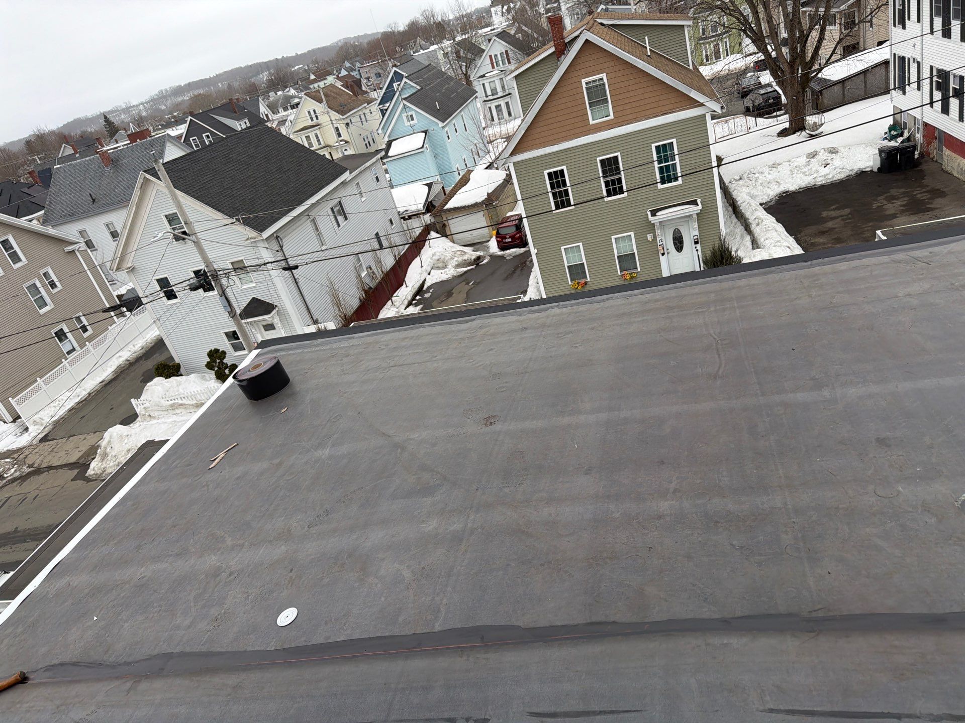 Gravel Roof Tear-Off & EPDM Rubber Roof Conversion in Haverhill, MA by JOHNNYS PRO