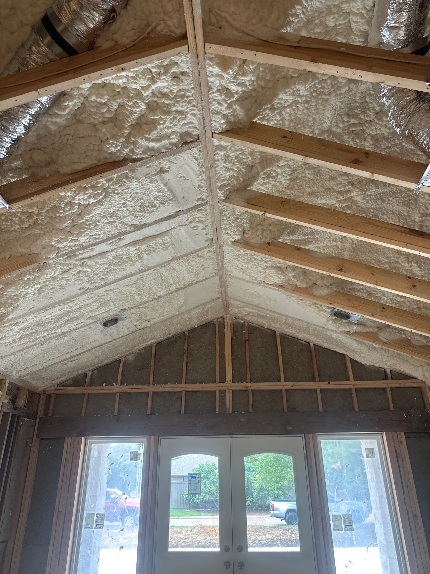 Open cell spray foam & rockwool job completed in Dallas TX by Apex Insulation Solutions