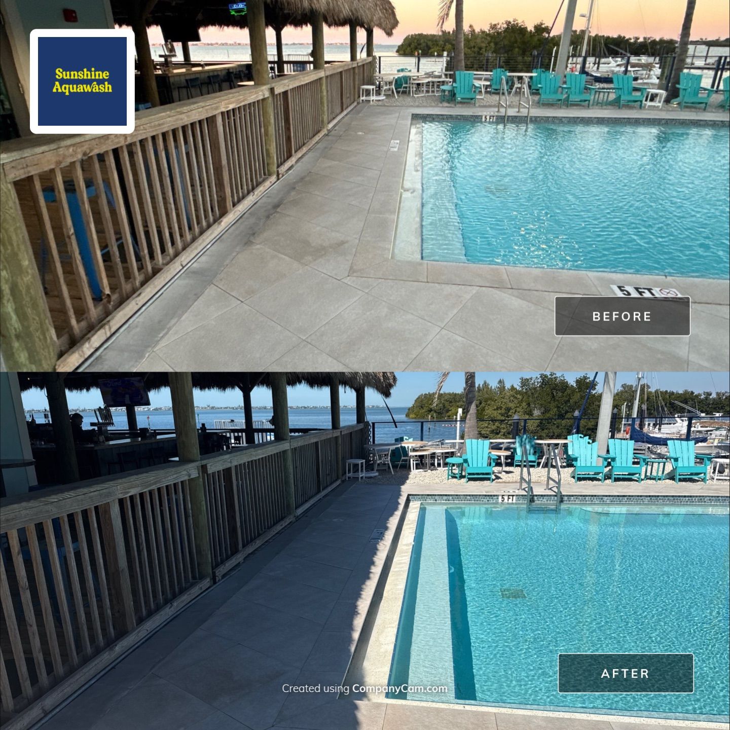Hotel Pool Deck Cleaning at Compass Hotel Near Anna Maria, FL by Sunshine AquaWash