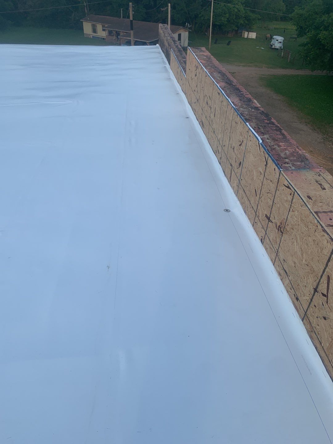 Commercial Roofing Installation using 50 mil PVC by Hostetler Roofing