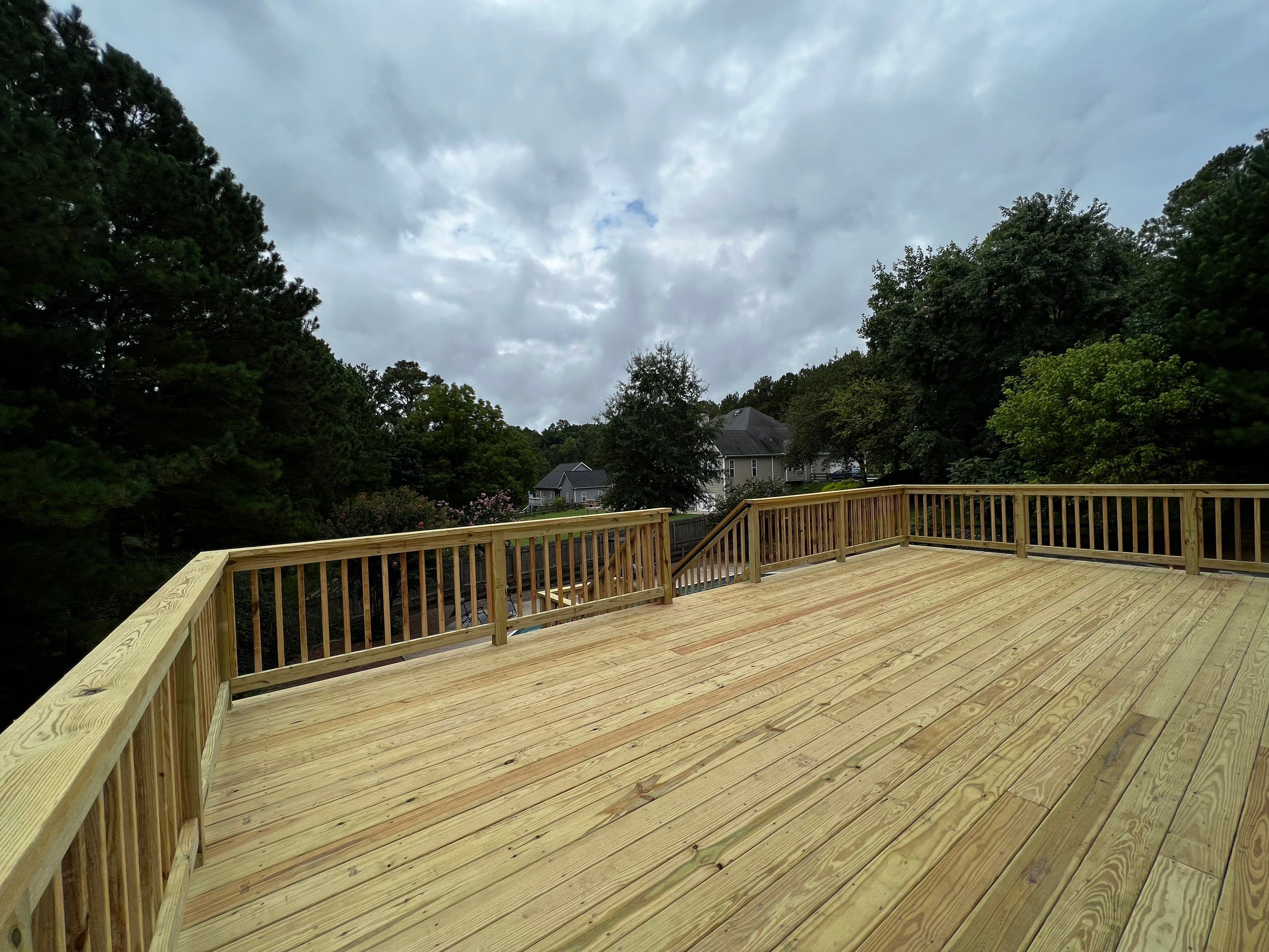 Elevated Pressure-Treated Wood Deck Replacement in Cartersville Georgia by Swift Home Renovations