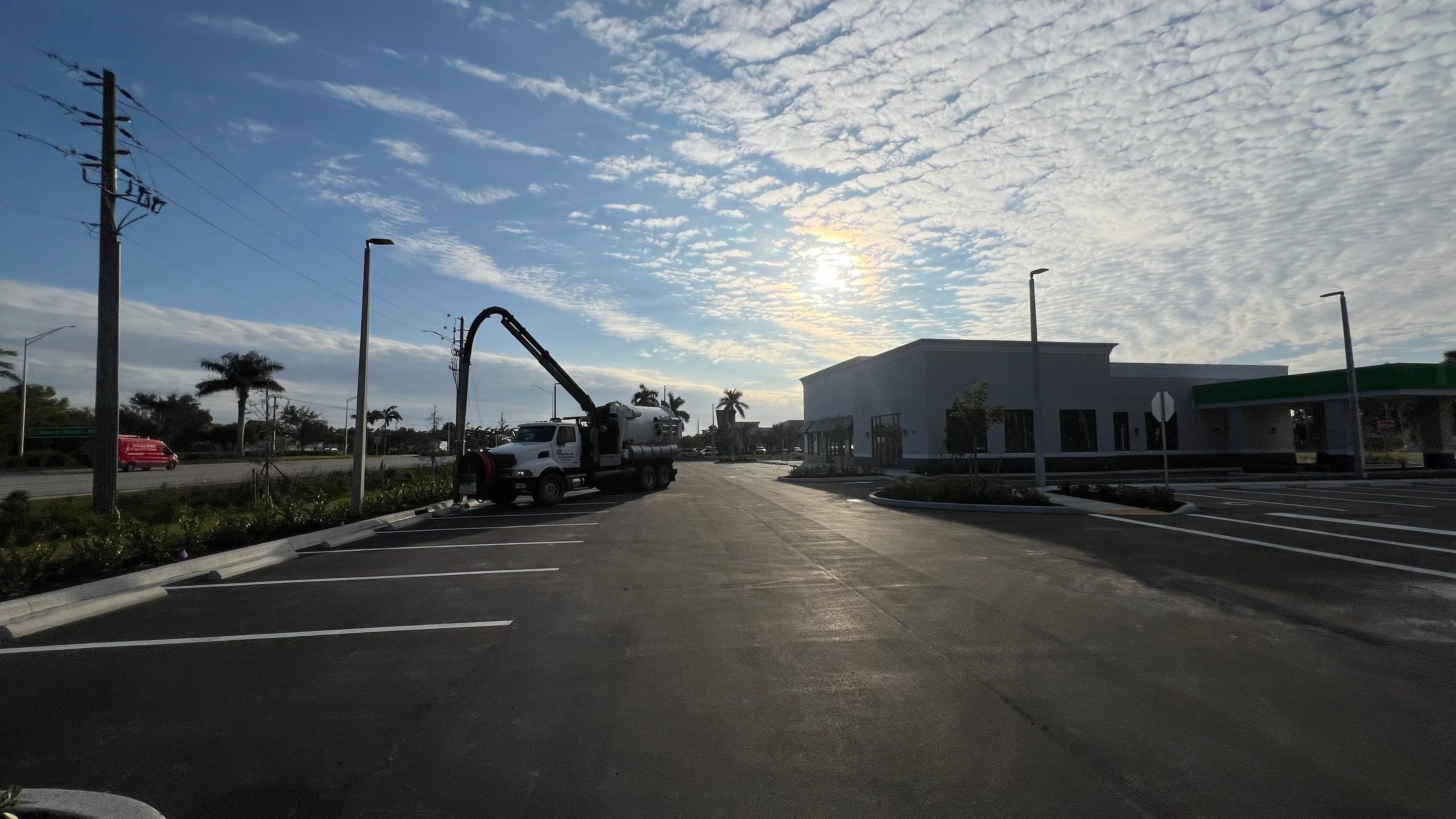New Construction Commercial Parcel Stormwater System Cleaning by APS Power & Water