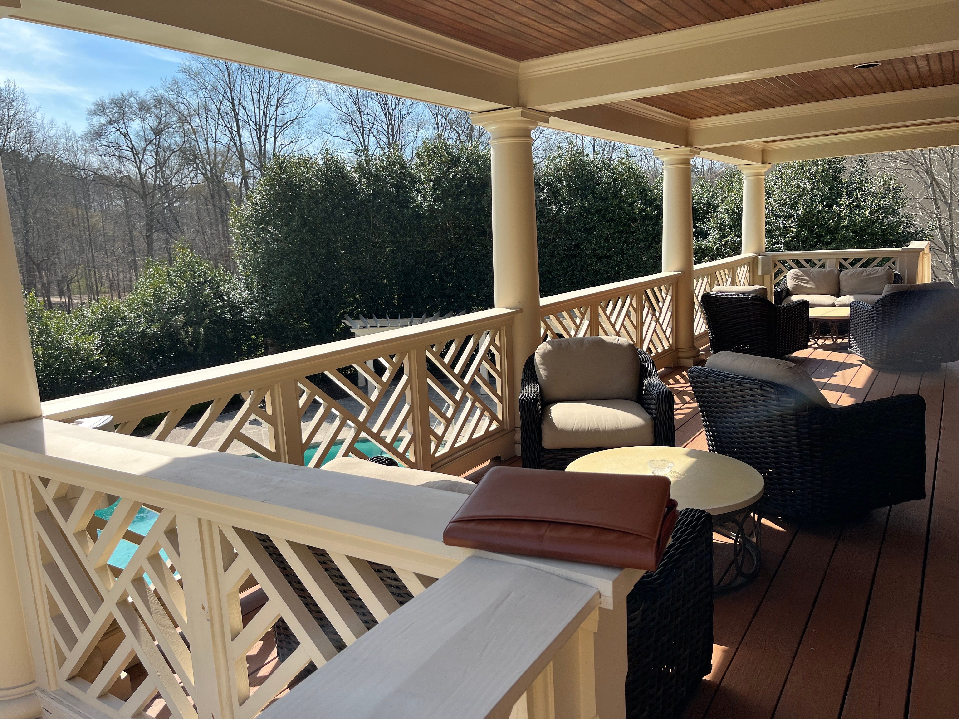 Alpharetta, GA Trex Deck Floor Resurface, Steel Railing Install, and Metal Roof Replacement by Nelson Exteriors 