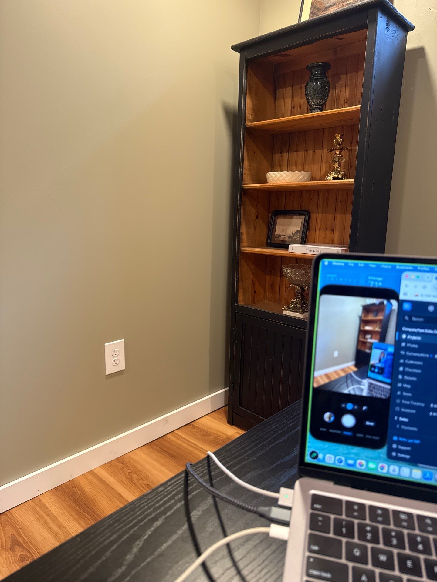Lincoln Home Office Renovation with Sage Walls and Wood-Look Flooring by CompanyCam Sales Demo
