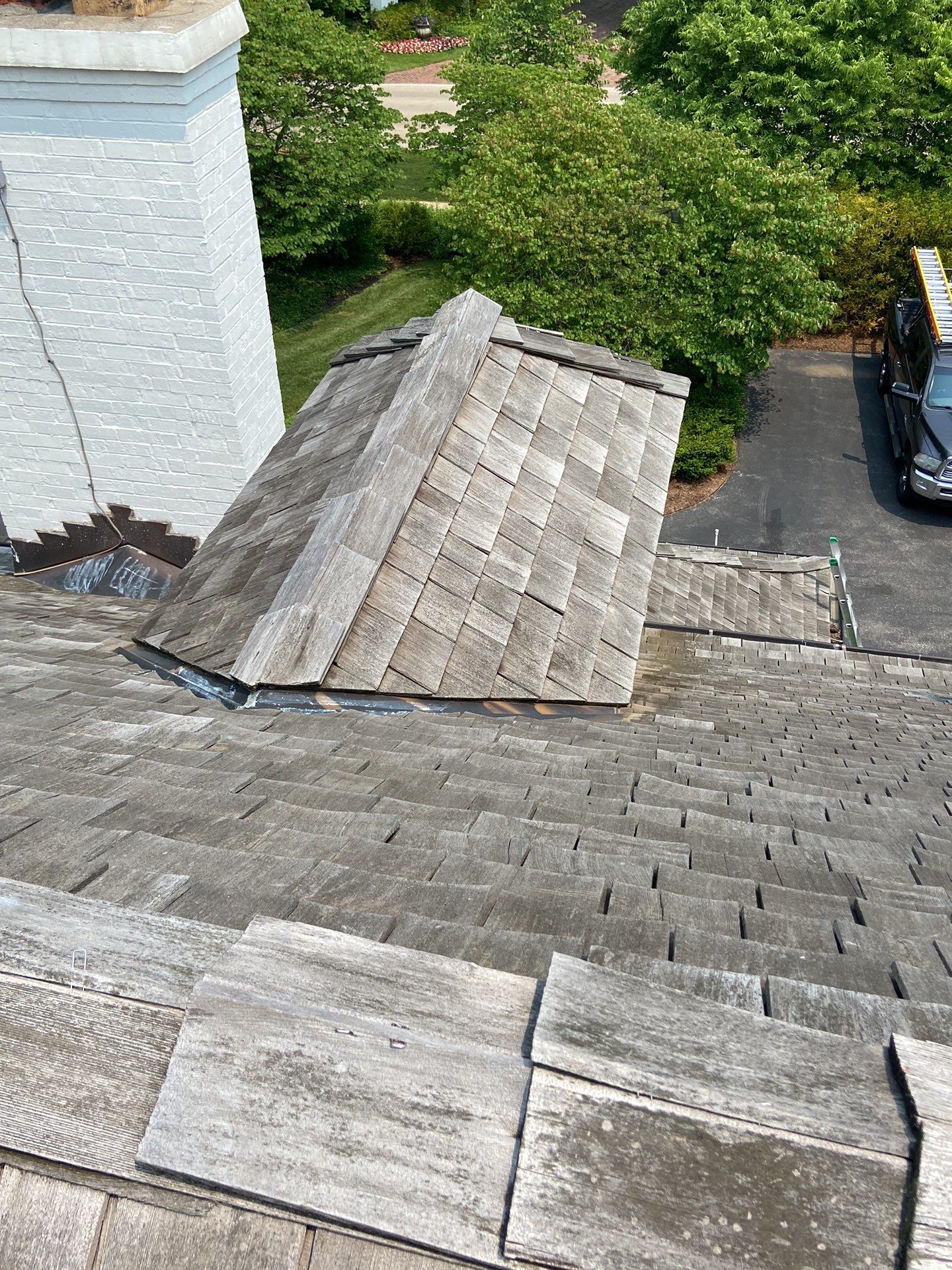 Cedar Shake Roof Replacement with Half Round Copper Gutter Installation  by Custom Installations, Inc.