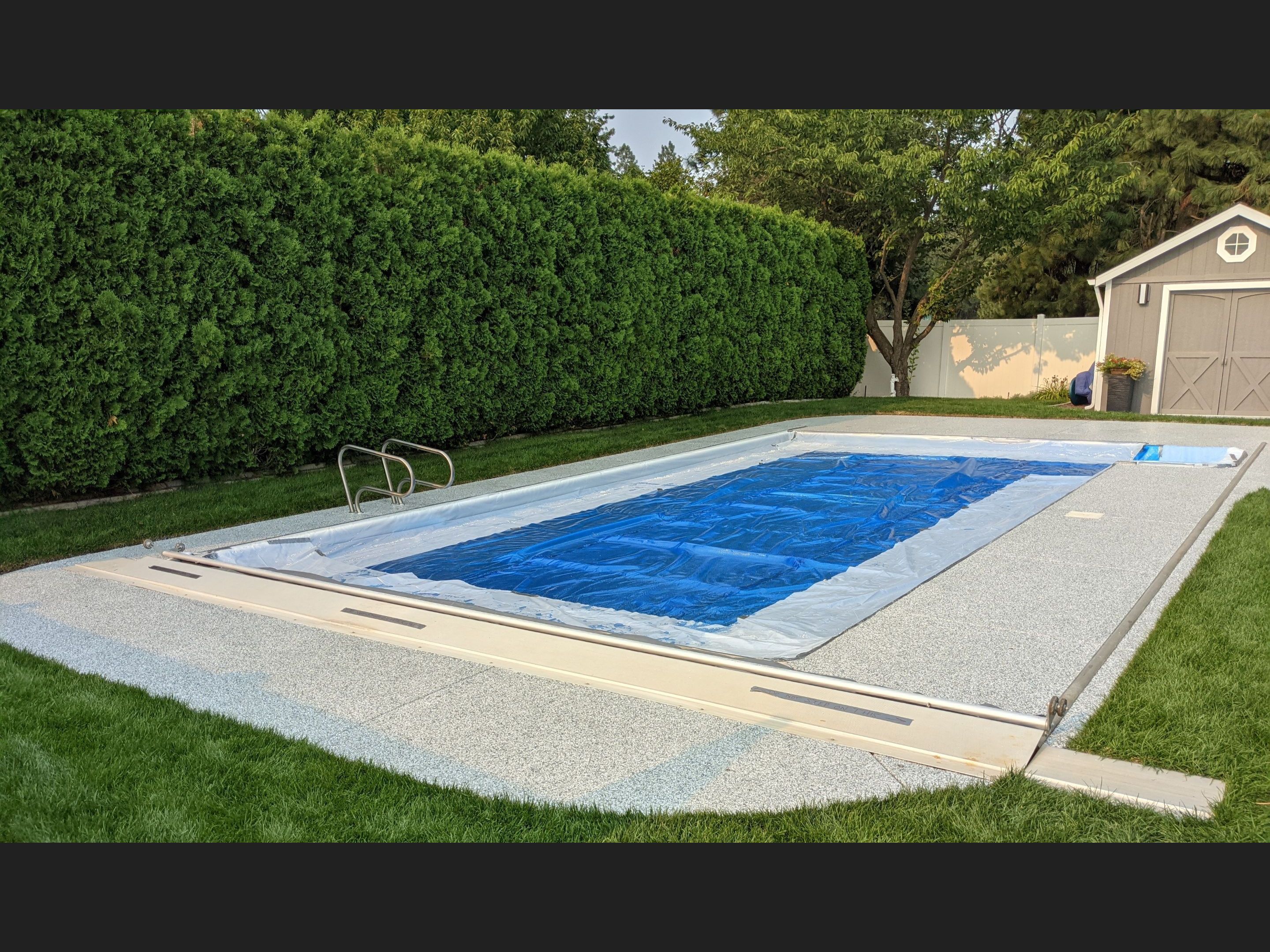 Pool Deck Transformation using Slate Stone by Croc Coatings, LLC