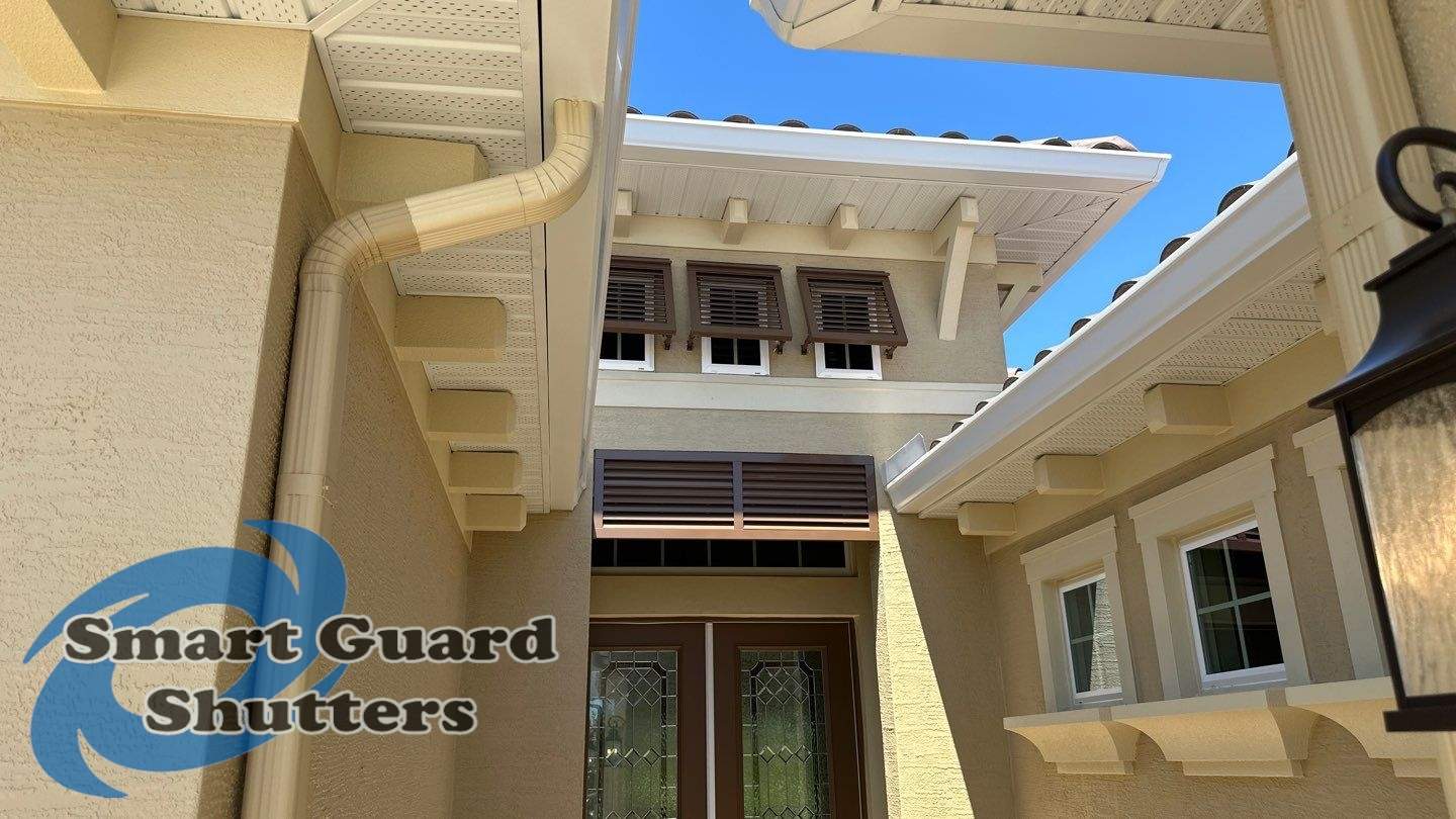 Decorative Bahamas in Pale Brown by Smart Guard Shutters