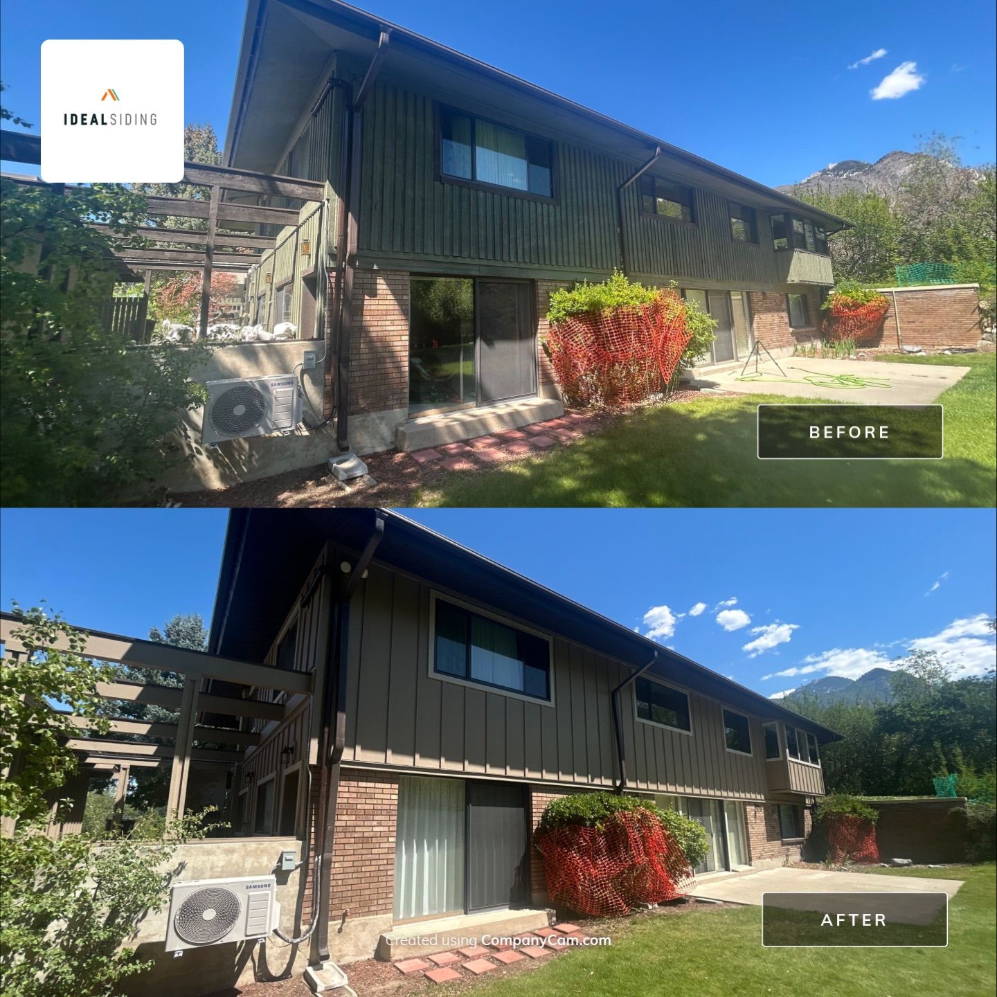 Complete Hardie Colorplus Board and Batten replacement with Custom Soffit Transformation in Sandy by Ideal Siding Utah