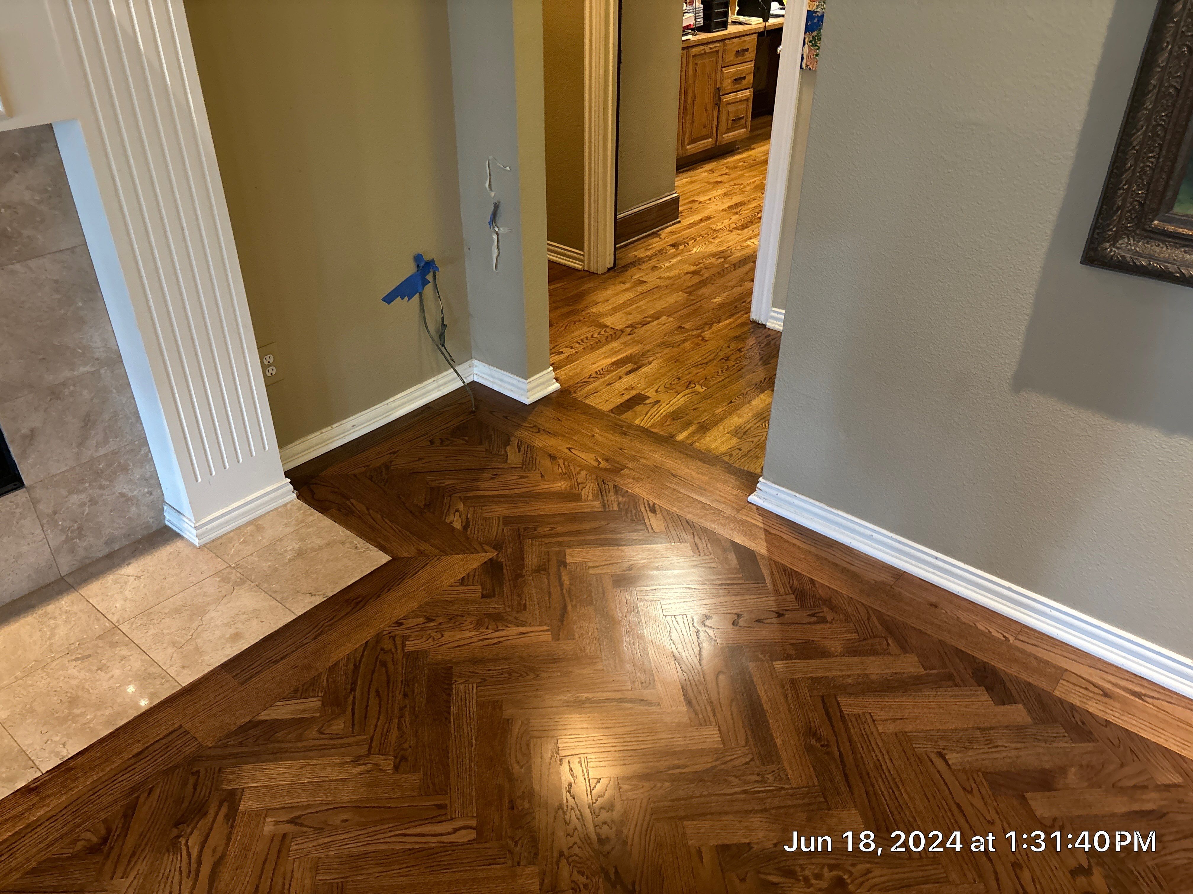 Long Herringbone in living rooms rock by Bernard Hardwood Floors