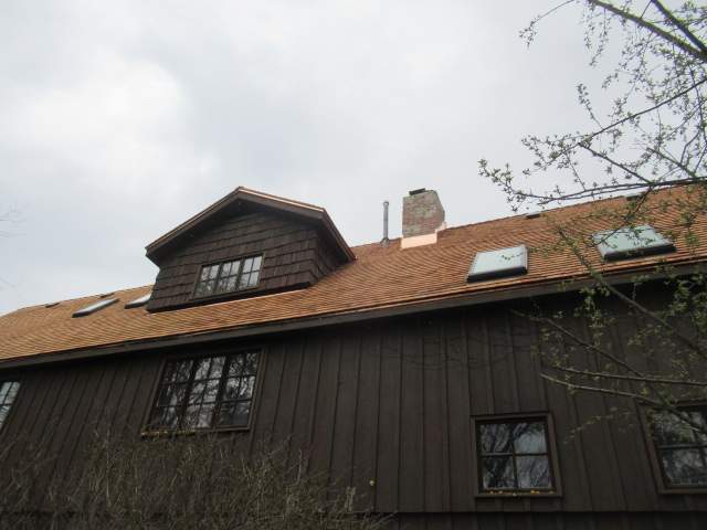 Cedar Roof & Copper Gutter Installation in Lake Forest by Custom Installations
