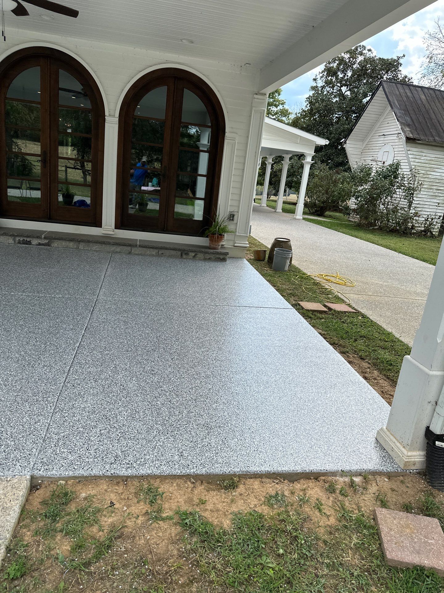 Patio Floor Coating using Wombat by My Garage Floor Guys