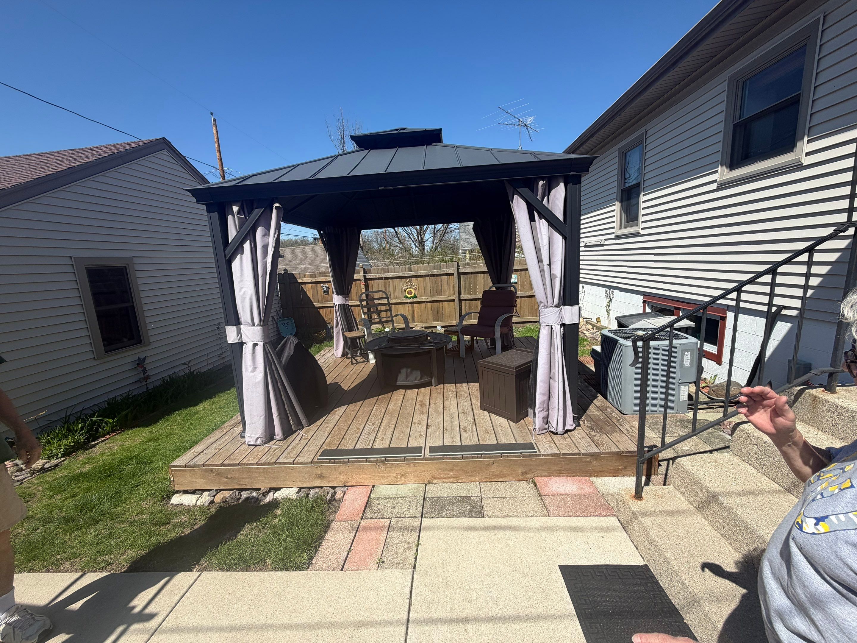 New Wooden Deck and Front Entry Stair Installation in Milwaukee by OCS Contracting Services