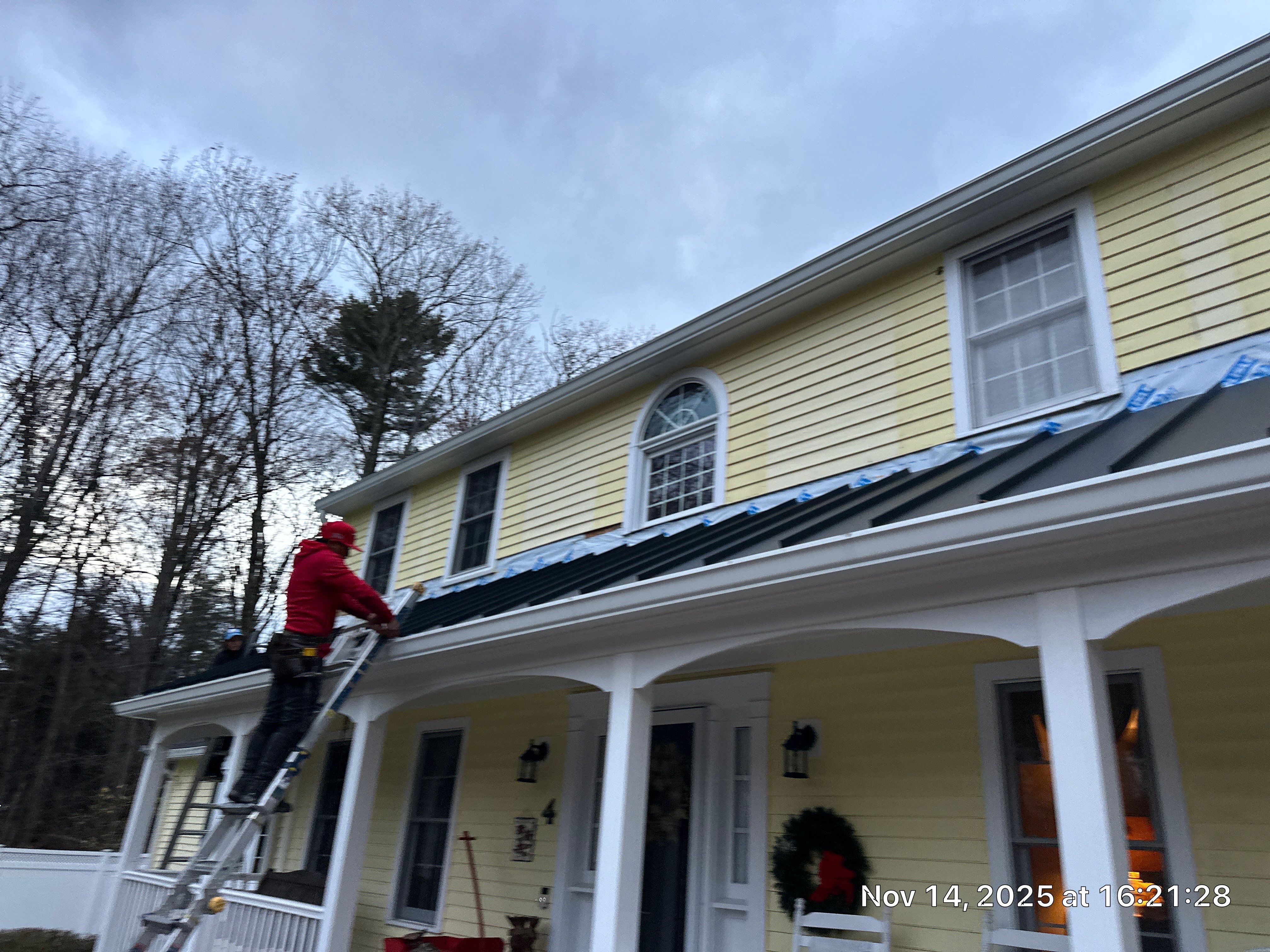 Chelmsford Premium Roof: Onyx Black Shingles with Standing Seam Metal Porch by Mighty Dog Roofing of Greater Middlesex County