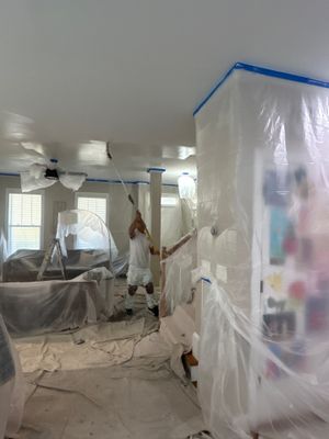 Drywall damage repair and repaint