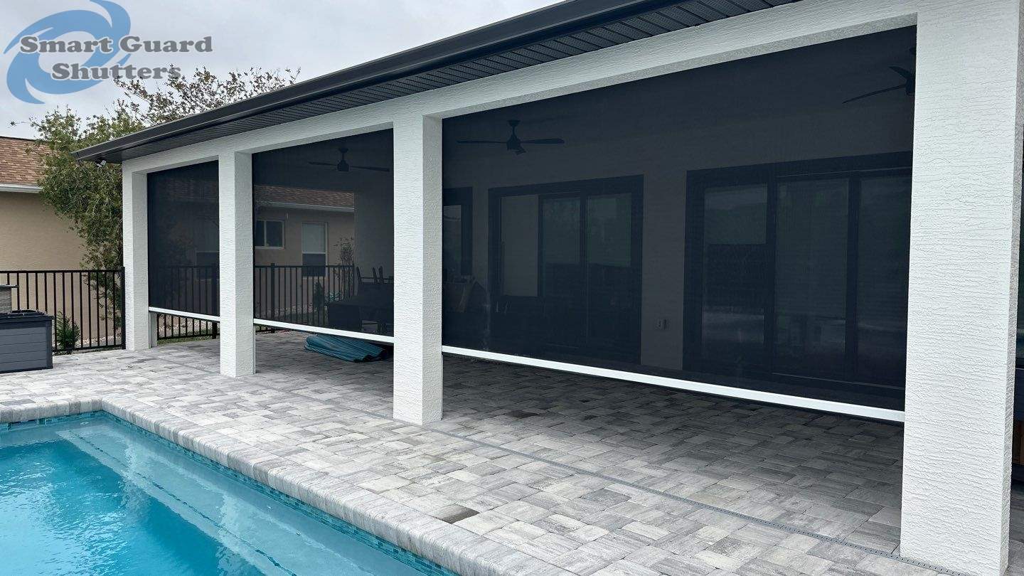Retractable Screen in White/Black by Smart Guard Shutters
